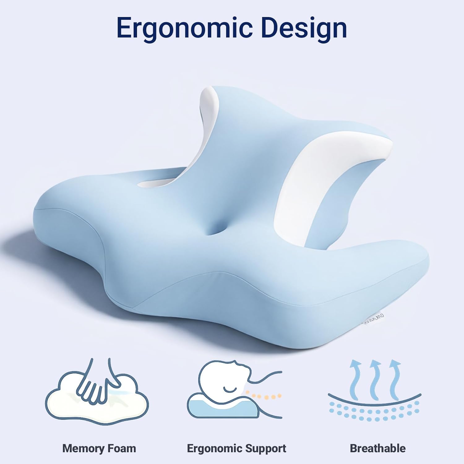 Detalle de COSYLAND Orthopedic Memory Foam Pillow for Neck and Shoulder Pain – Ergonomic Butterfly Pillow with Adjustable Height
