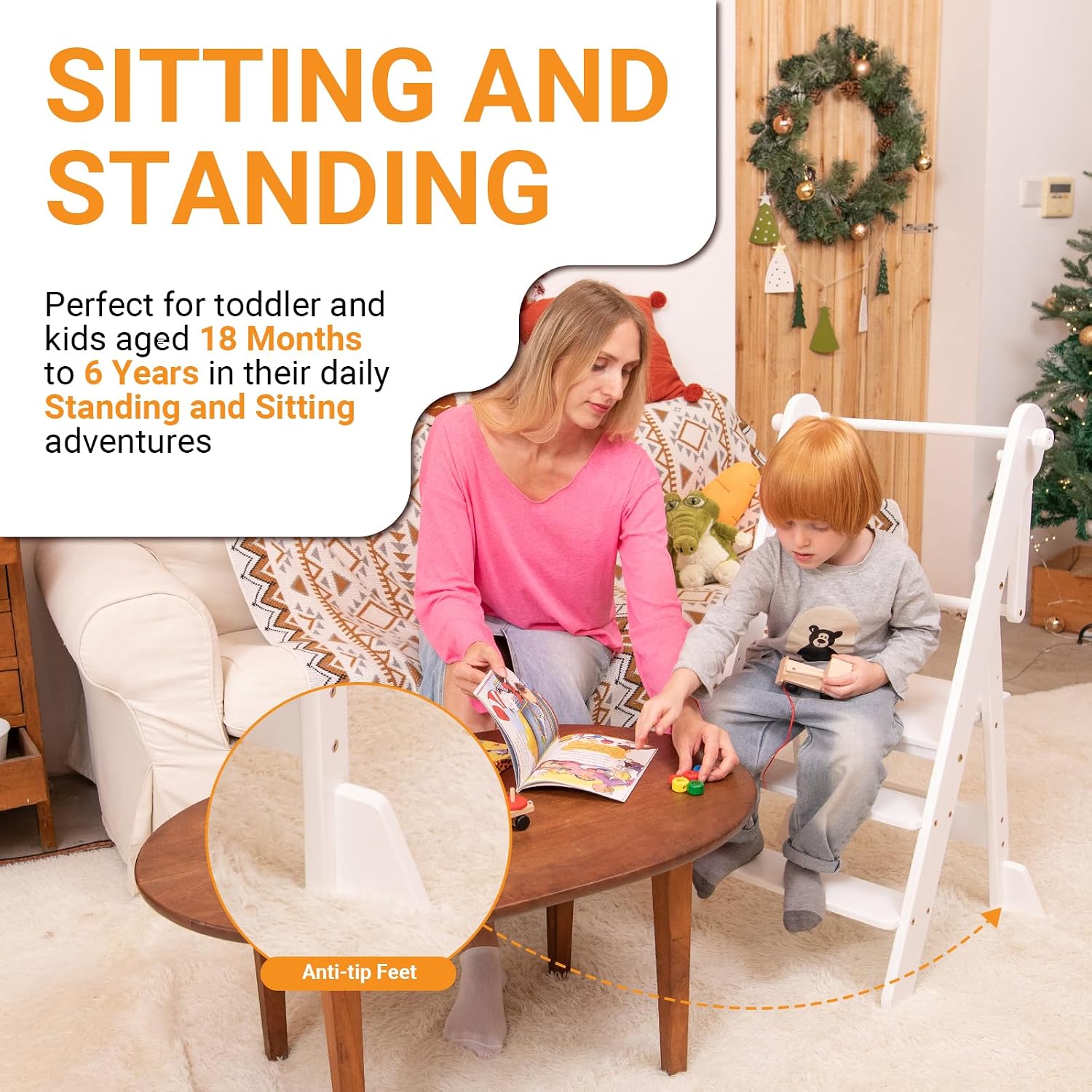 Thumbnail 5 de COSYLAND CS000124-2-CA Toddler Standing Tower, Bamboo, Cream, Foldable