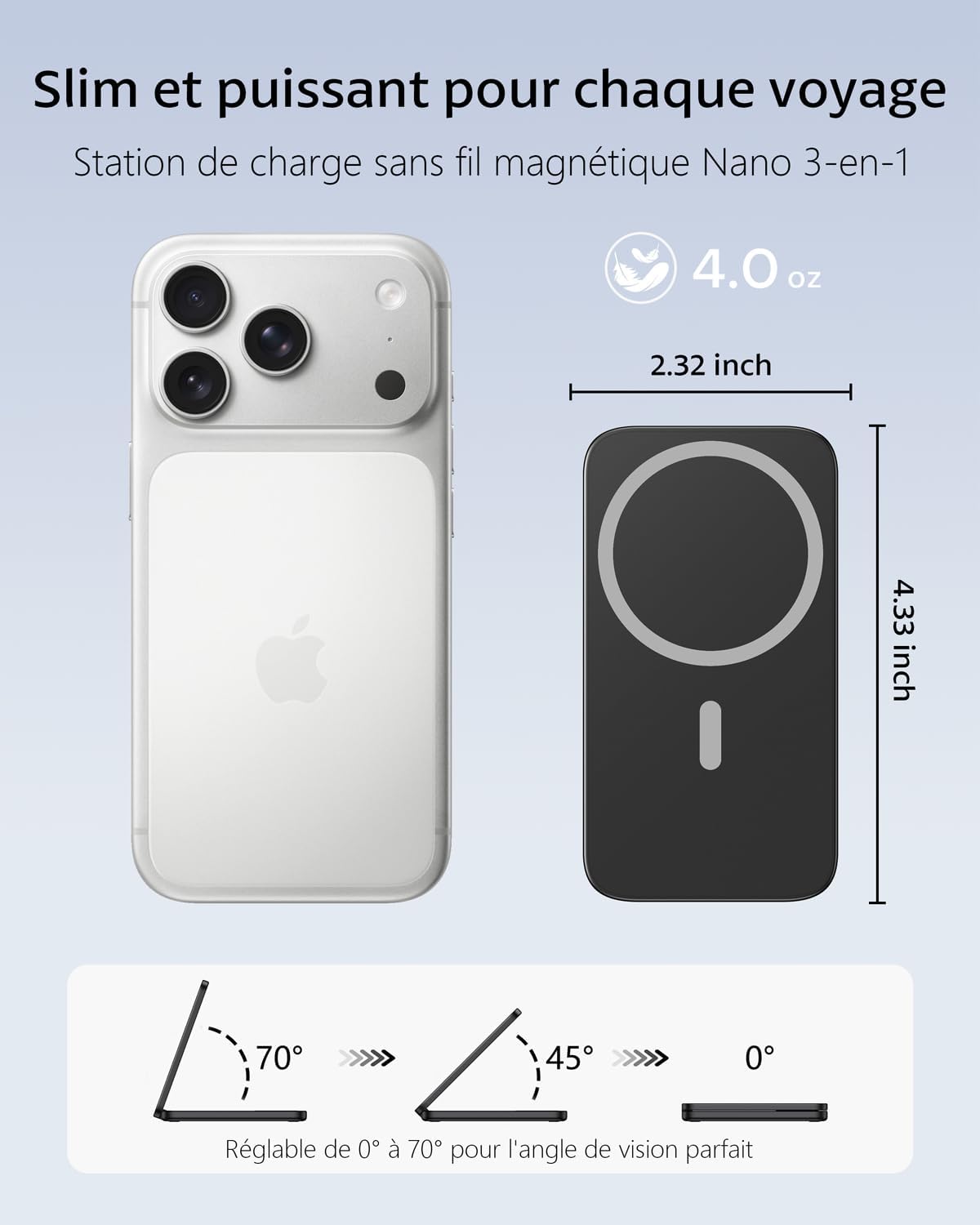 Thumbnail 5 de Chargeur Induction 3 en 1 XNYAND : station MagSafe pliable pour iPhone, Apple Watch et AirPods