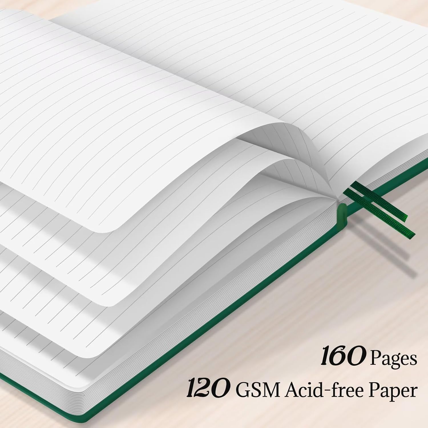 Thumbnail 3 de Lonely Oak Notizbuch B5 Liniert Hardcover – 160 Seiten, 120 g/m² Premium-Papier, Leder-Cover