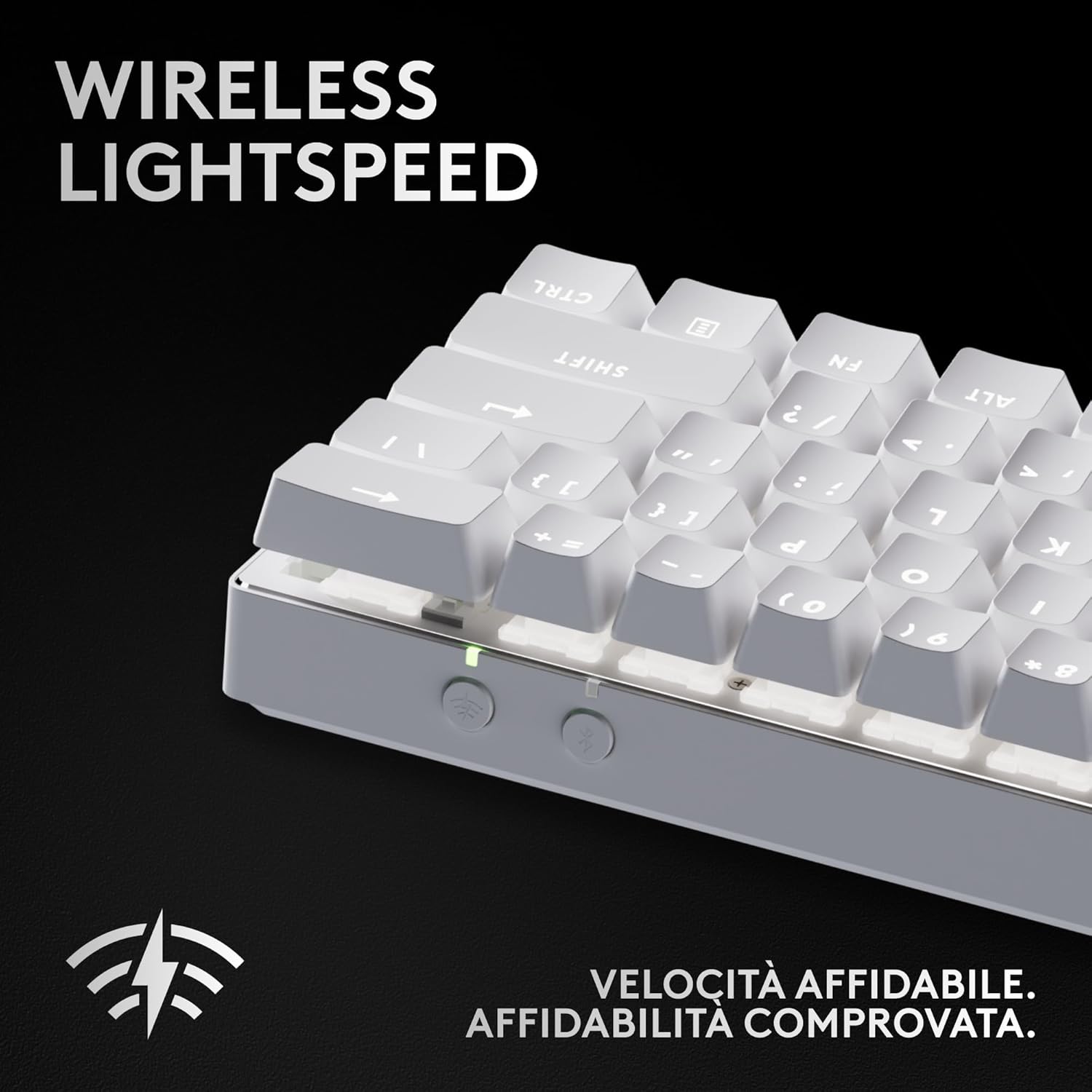 Detalle de Logitech G PRO X 60 LIGHTSPEED wireless 60% meccanica ottica LIGHTSYNC RGB – bianco