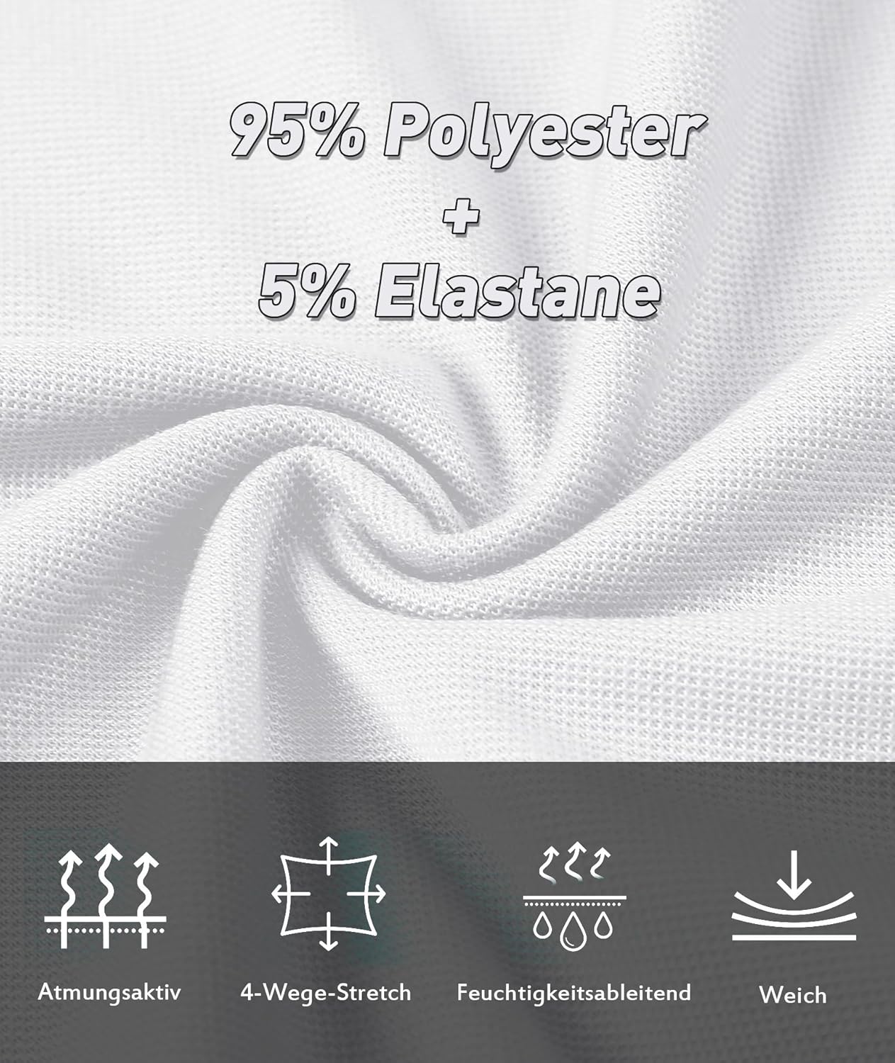 Detalle de SwissWell Poloshirt Herren Kurzarm – atmungsaktiv, leichtes Sport-Polo für Golf, Tennis und Freizeit