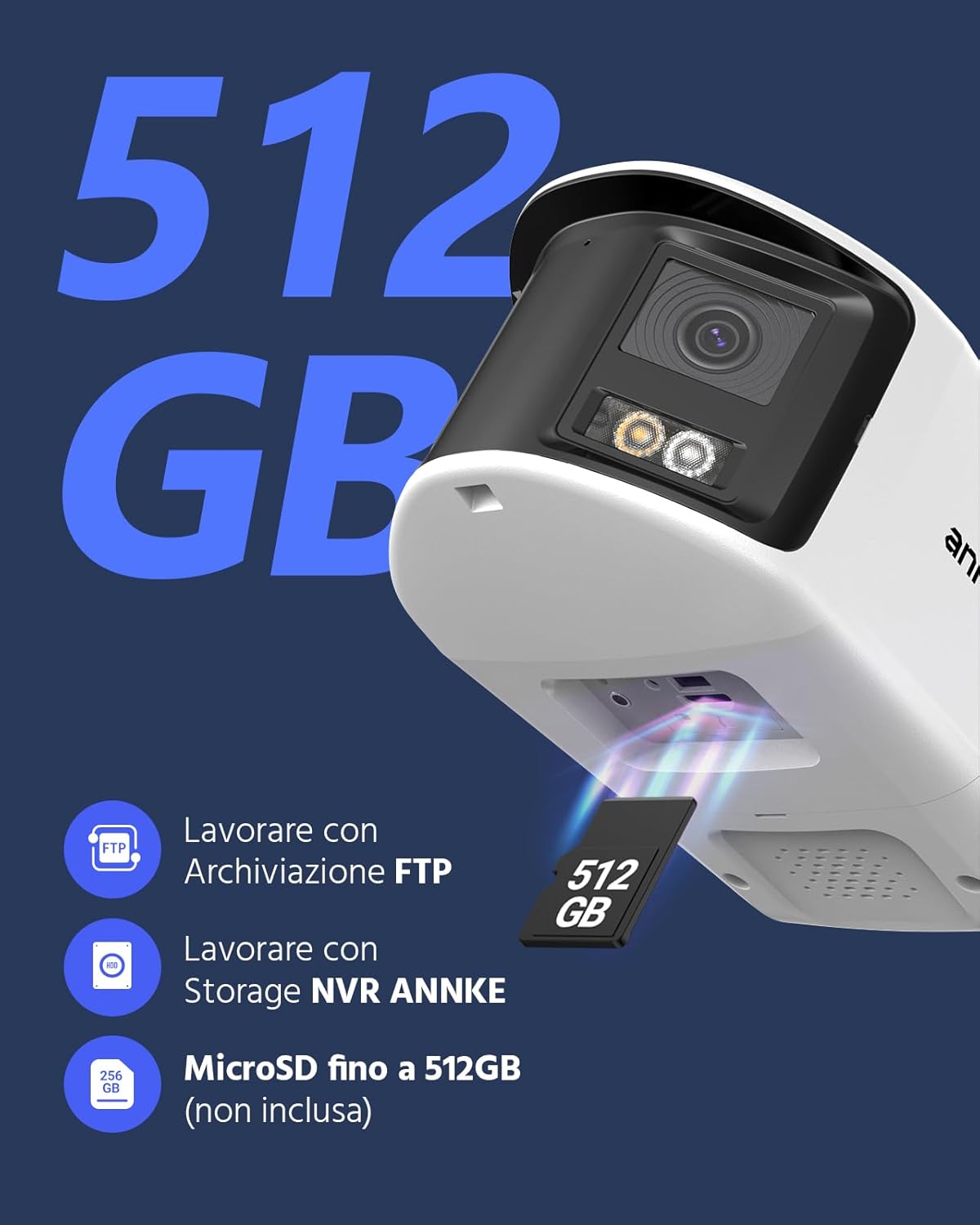 Thumbnail 6 de ANNKE Telecamera di sicurezza PoE 4K con doppia lente e vista panoramica 180°