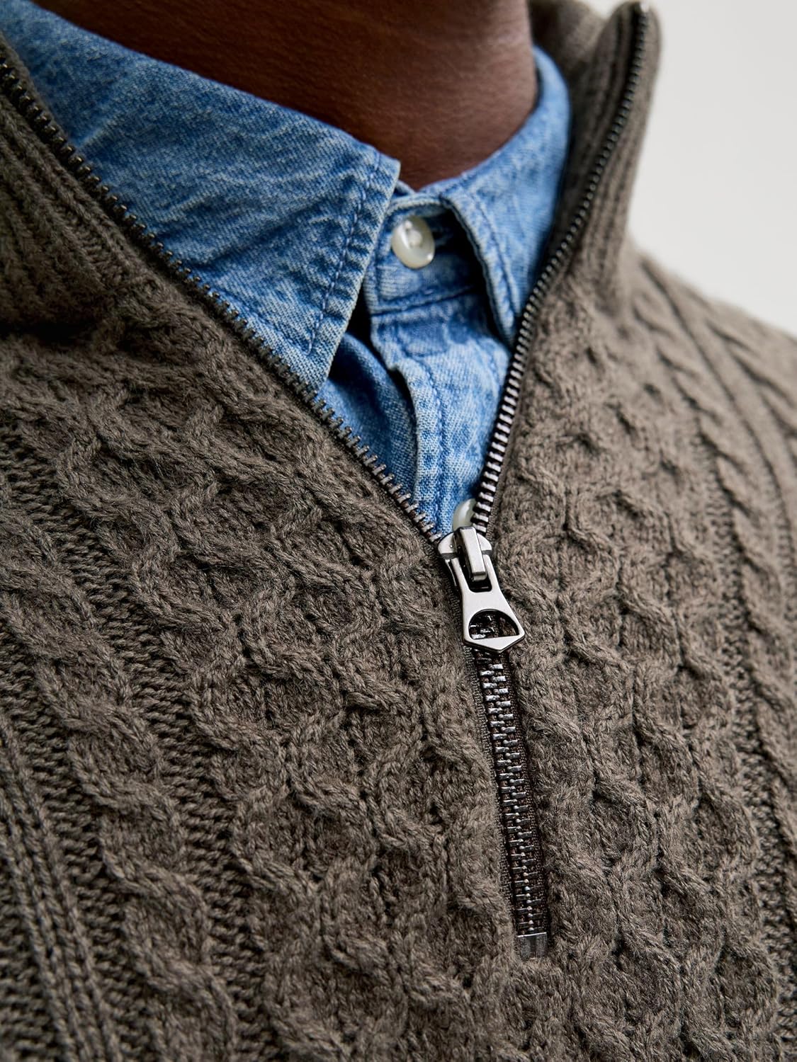 Thumbnail 4 de JACK & JONES Herren Sweatshirt mit halbem Reißverschluss