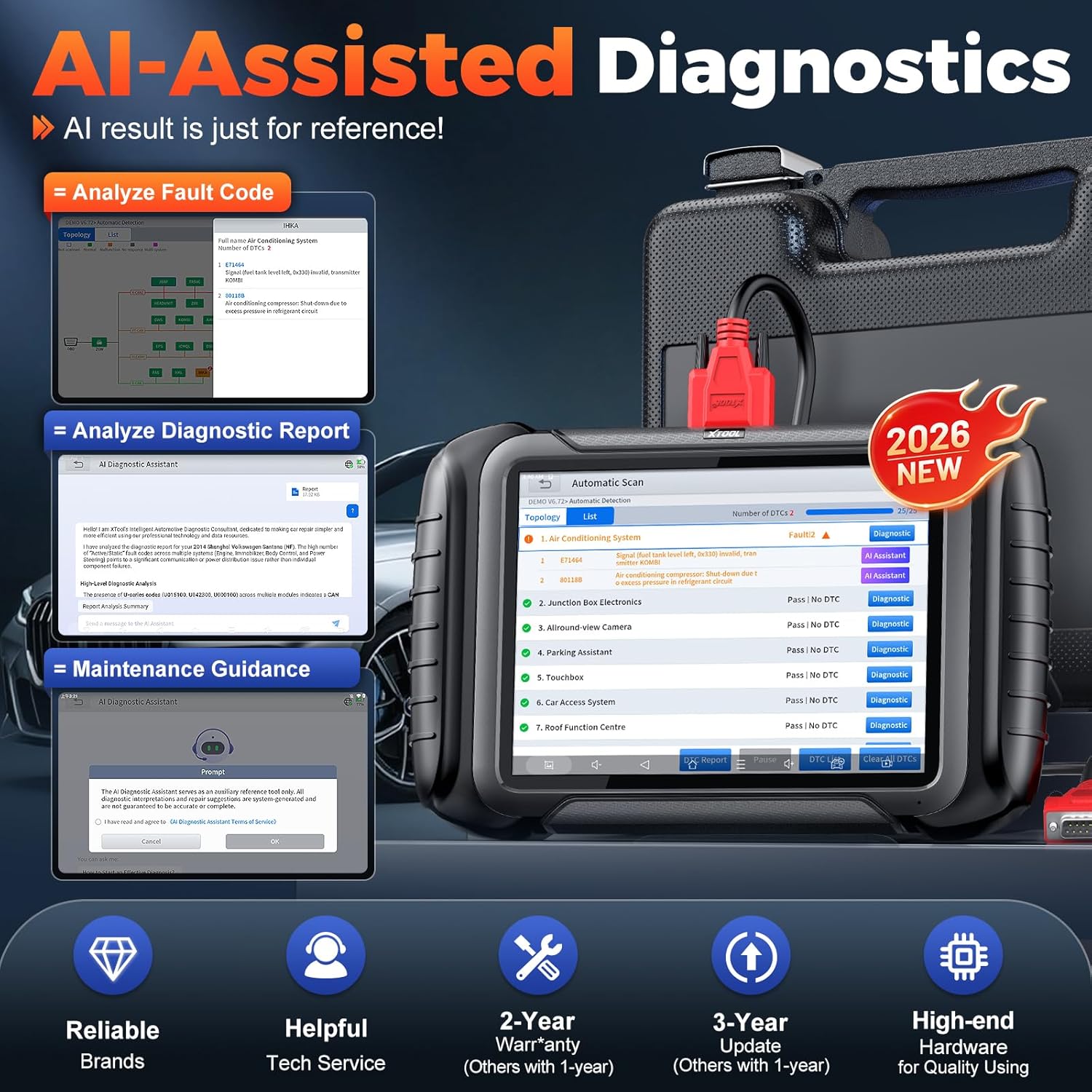 Thumbnail 3 de XTOOL D8S AI-Assisted Bidirectional OBD2 Scanner with Topology Mapping (2026 Upgrade)