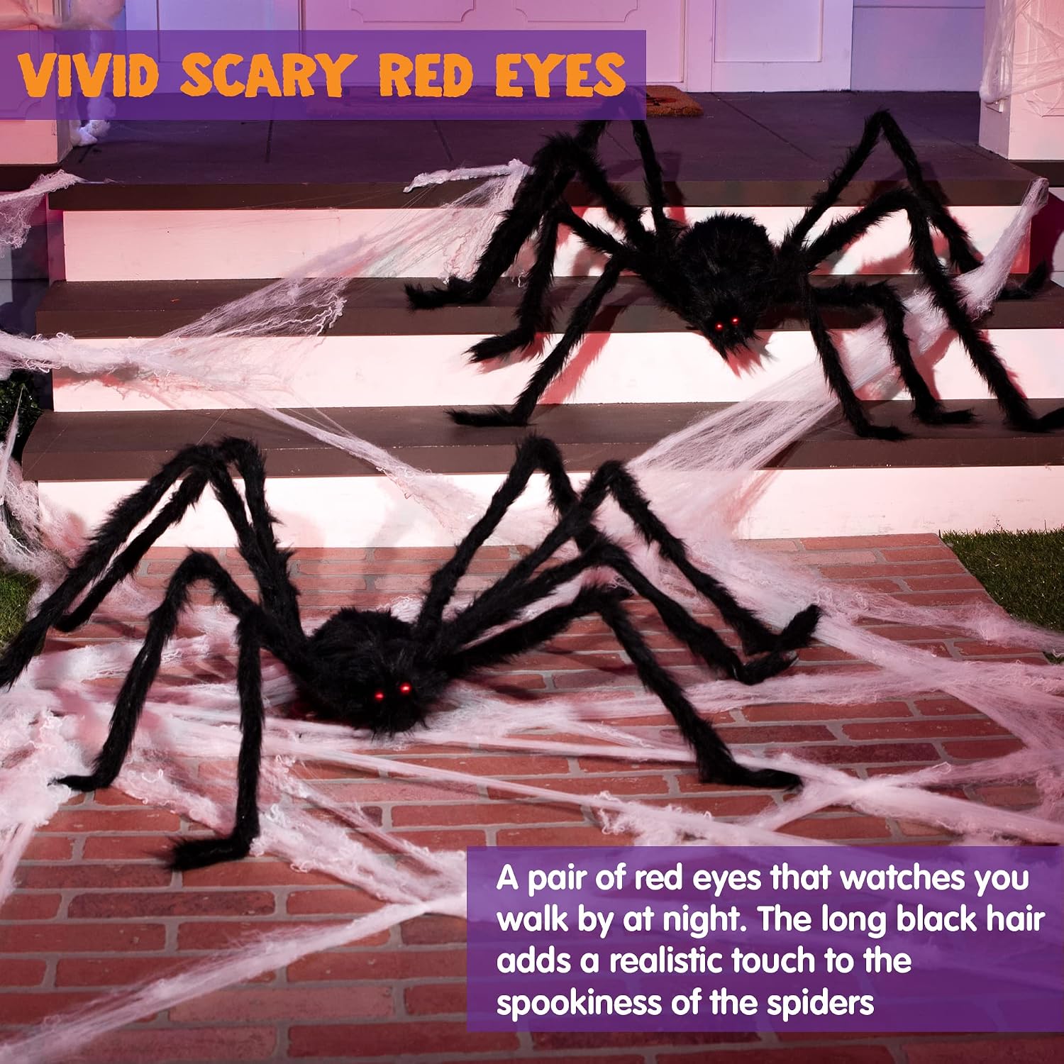 Detalle 2 de JOYIN 10542 Halloween Spider Decorations, 4-Pack in Four Sizes