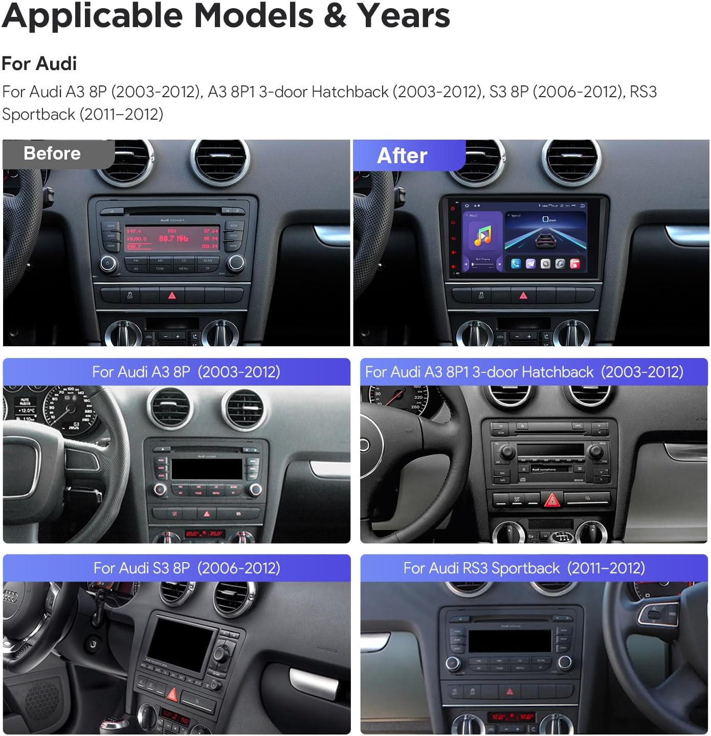 Thumbnail 1 de XTRONS 8in Car Stereo for Audi A38P S38P RS3