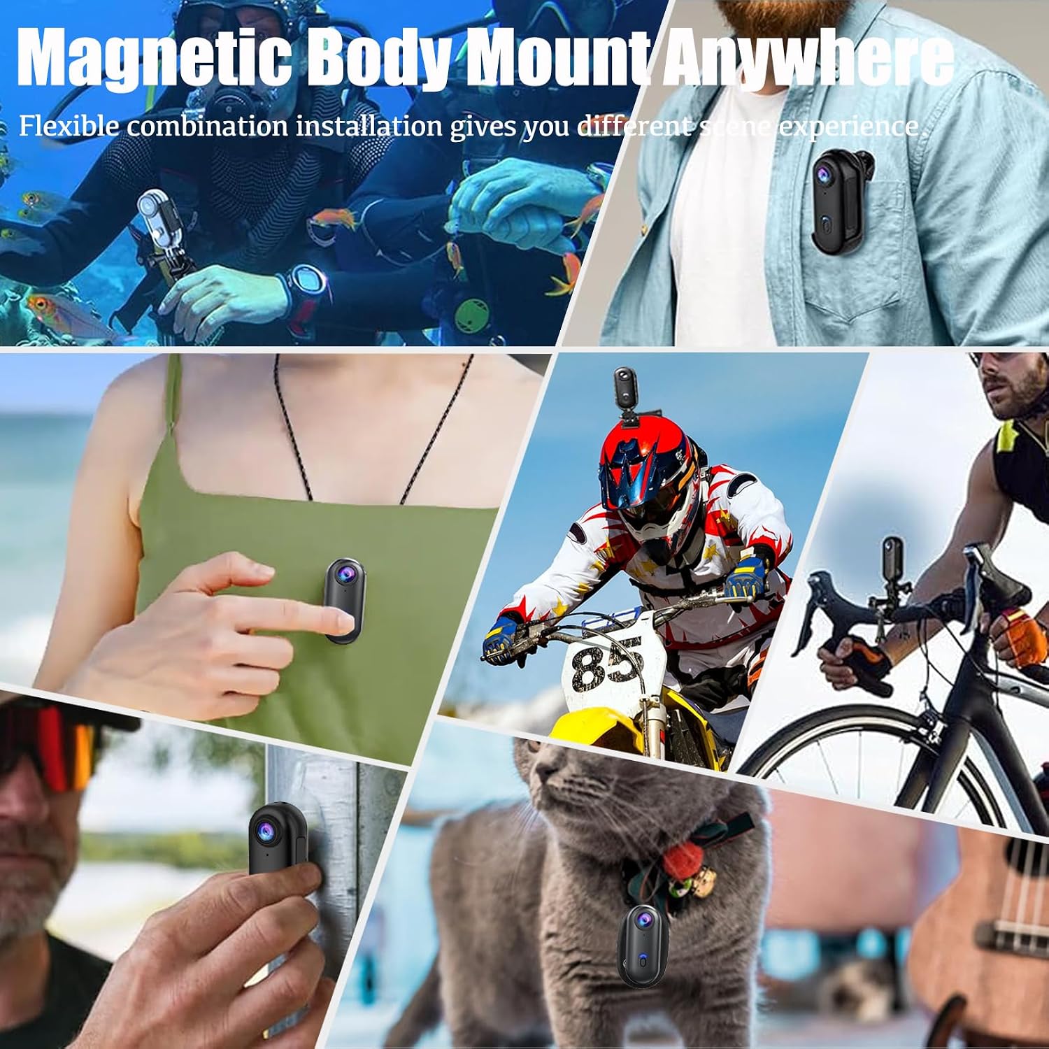 Thumbnail 5 de ABSAMAYS 1080P Mini Thumb Action Camera