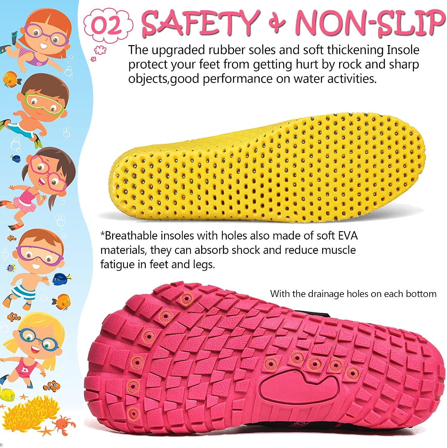 Detalle de Kids Water Shoes: Breathable, Lightweight Aqua Beach Shoes for Boys and Girls
