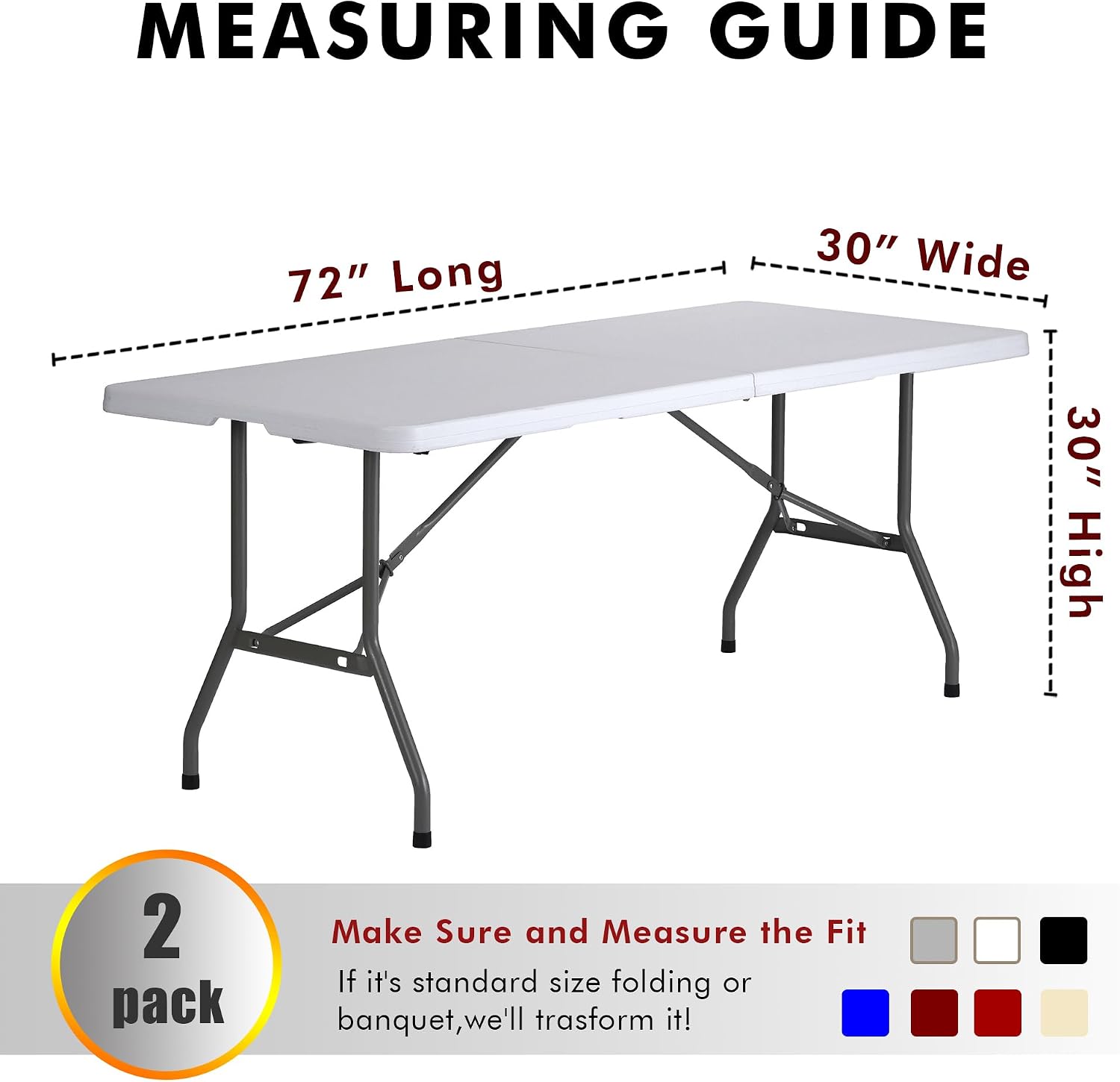 Detalle 2 de Nasitos 2 Pack Sage Green 6ft Open-Back Fitted Table Cloth
