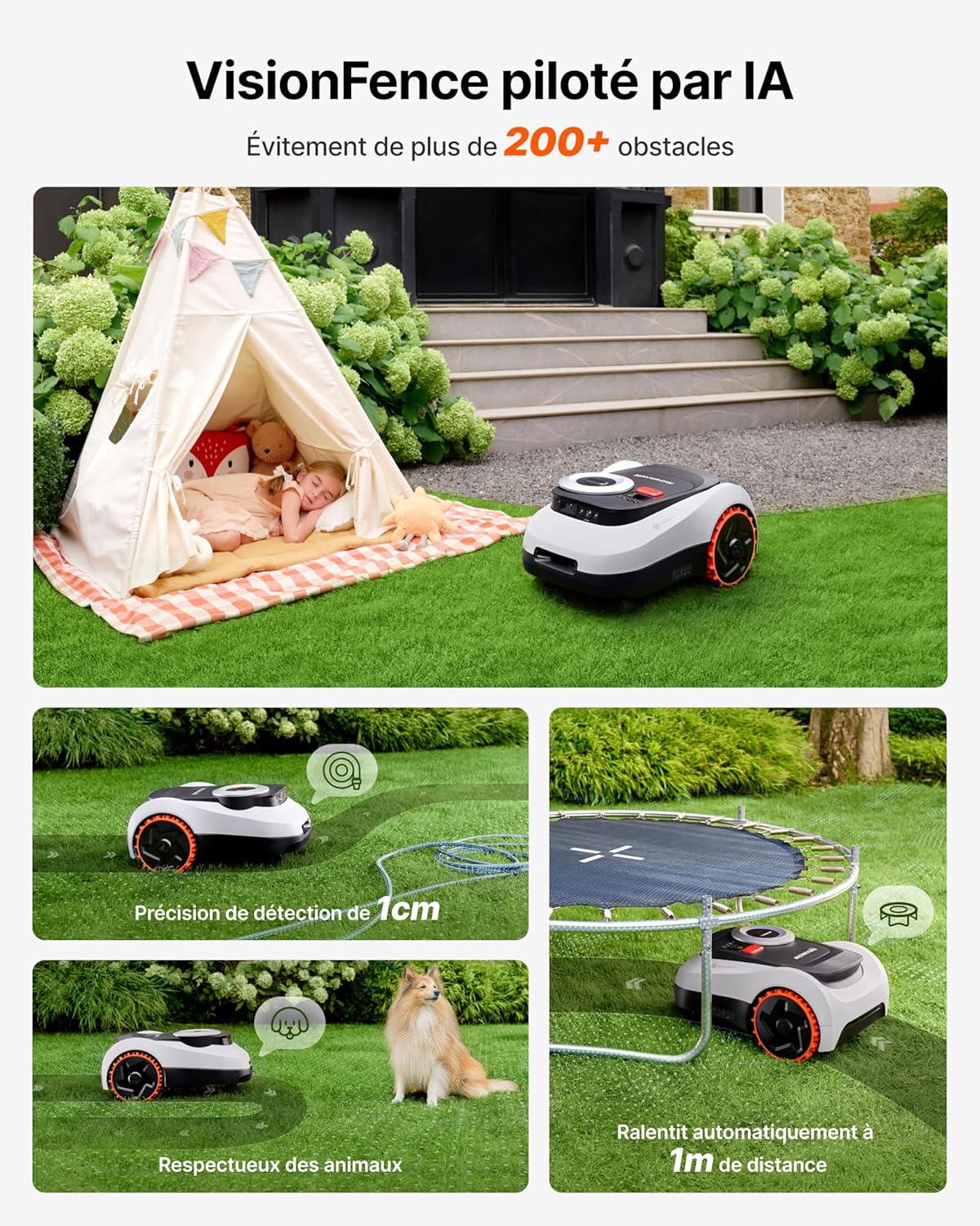 Thumbnail 4 de NAVIMOW i208 LiDAR – Tondeuse robotisée tout-terrain 45% avec Vision Fusion, sans fil et cartographie automatique