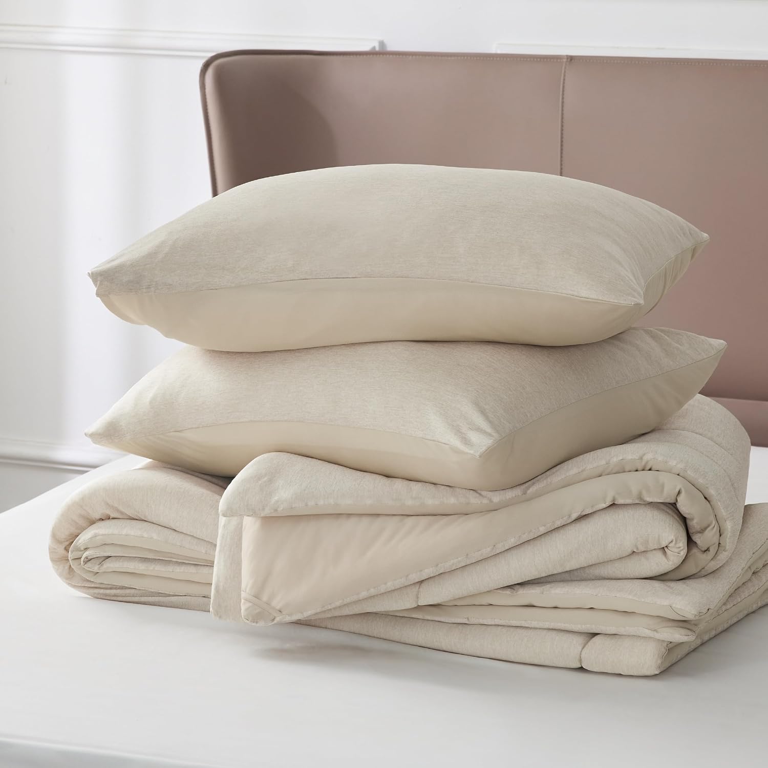 Thumbnail 5 de Bedsure California King Comforter Set, Reversible Oatmeal Bedding with Corner Loops
