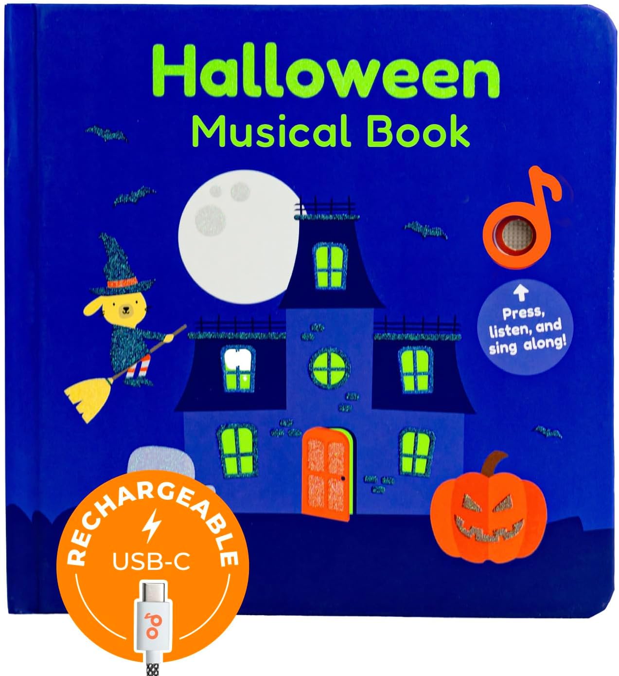 Detalle de Cali's Books Halloween Glow-in-the-Dark Musical Book