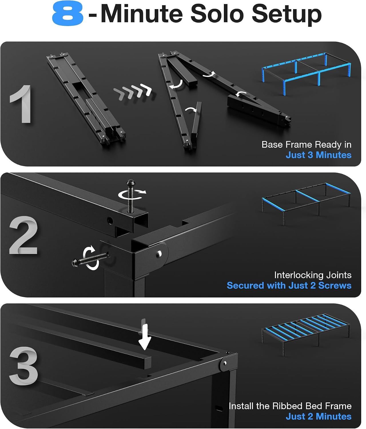 Detalle 2 de YORWEN Twin Metal Bed Frame
