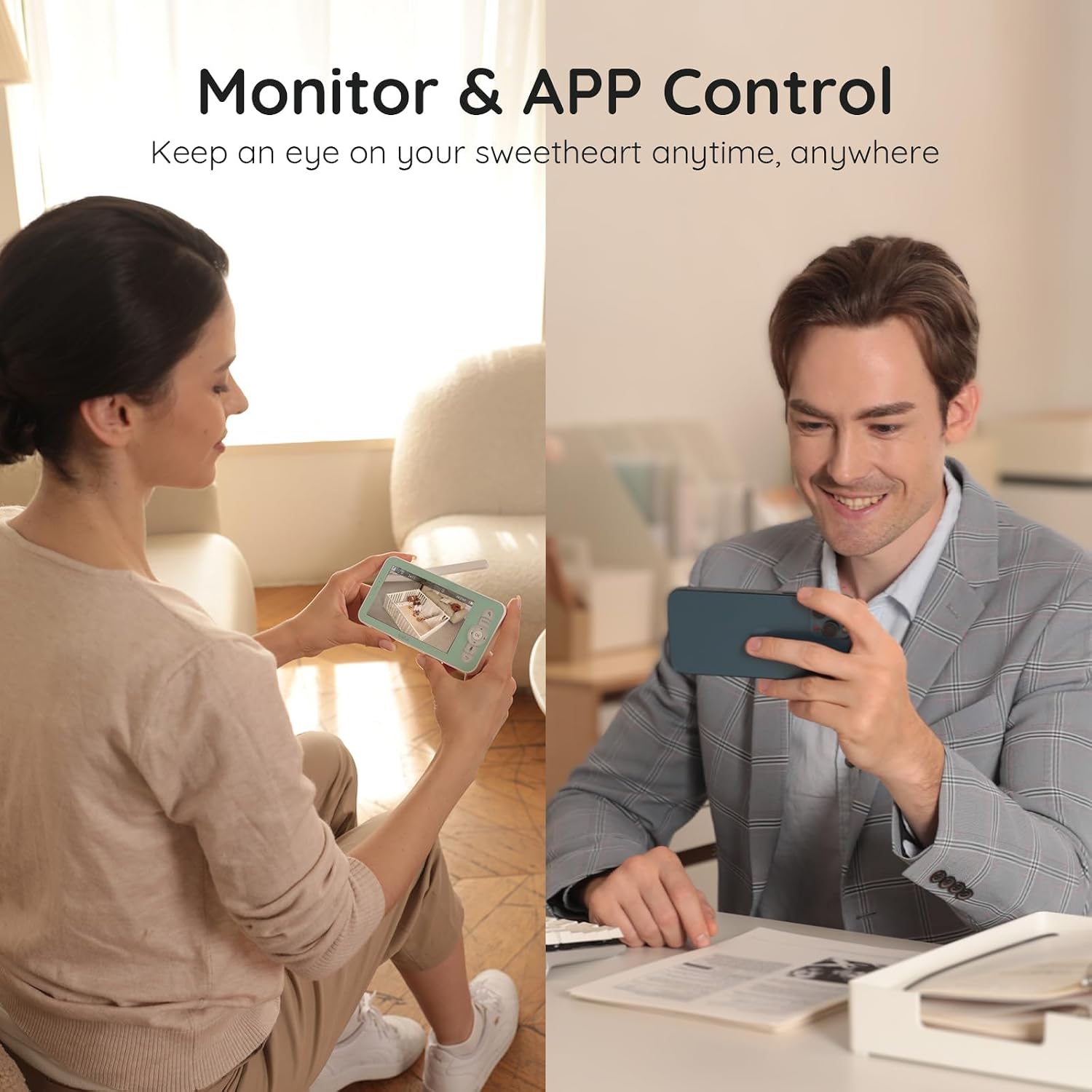 Thumbnail 1 de Boifun 2K Wifi Baby Monitor 5" screen