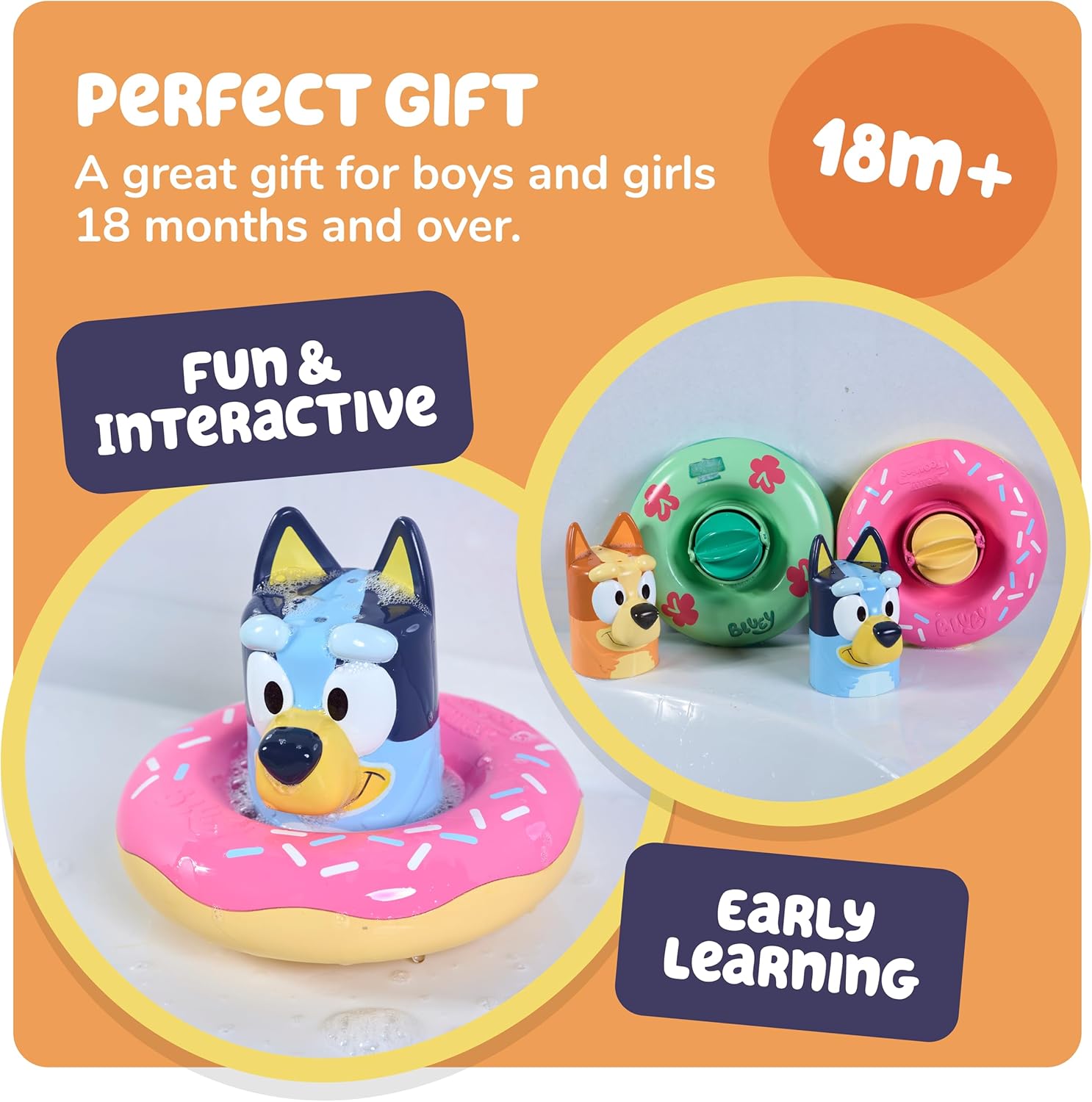 Thumbnail 6 de Tomy Toomies Bouées de Bain Bluey : jouet flottant avec verseur d’eau et roue à eau