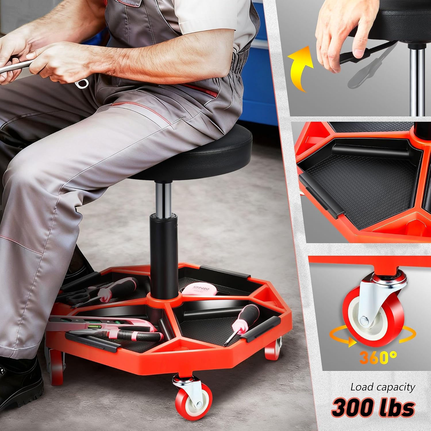 Detalle de DNA Motoring TOOLS-00253 54cm mechanic stool