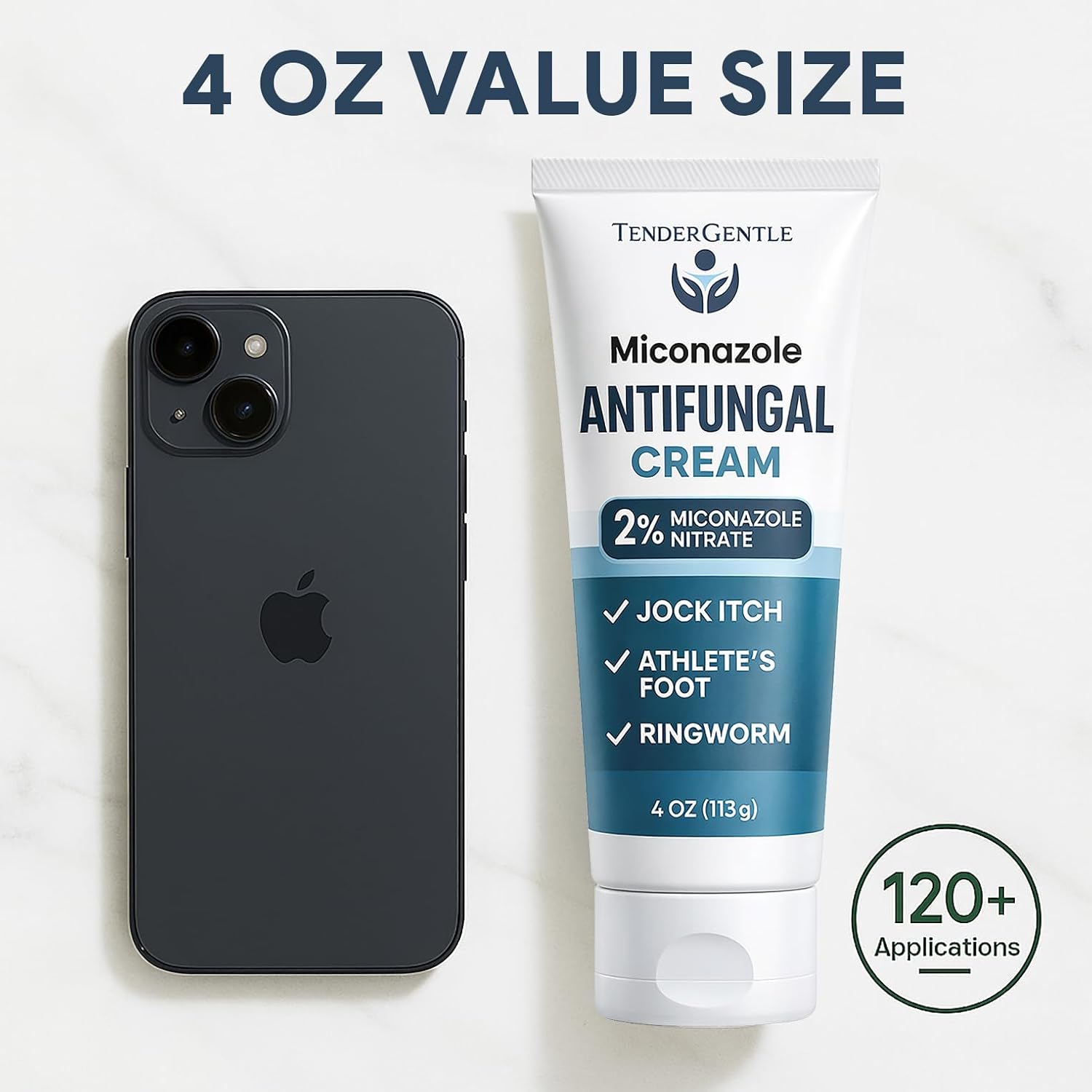 Detalle 2 de TenderGentle Miconazole Antifungal Cream, 2% Miconazole Nitrate, 4 oz