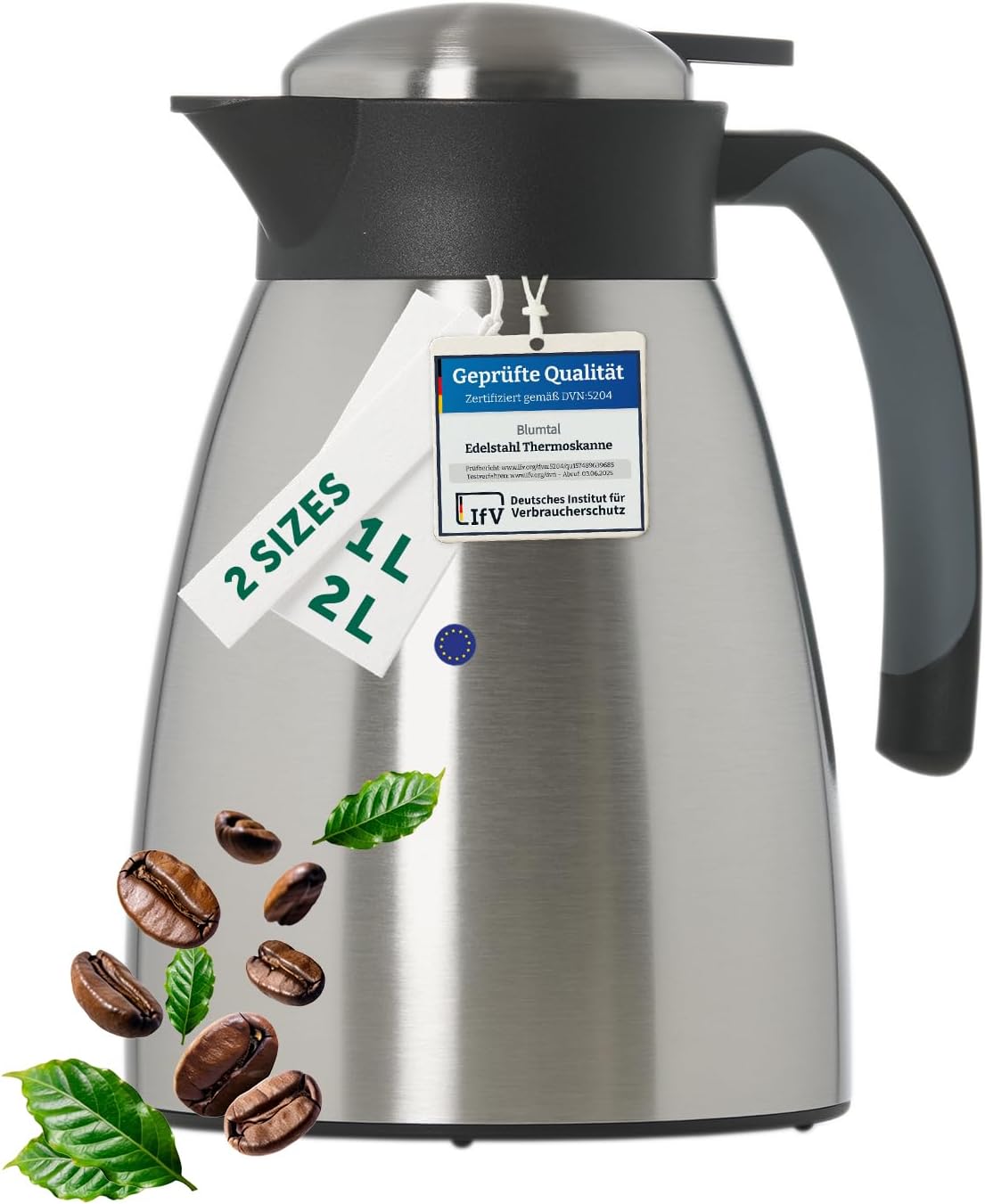 Detalle de Blumtal EB0027 thermoskan 1 liter, vacuümgeïsoleerd met quick-tipsluiting