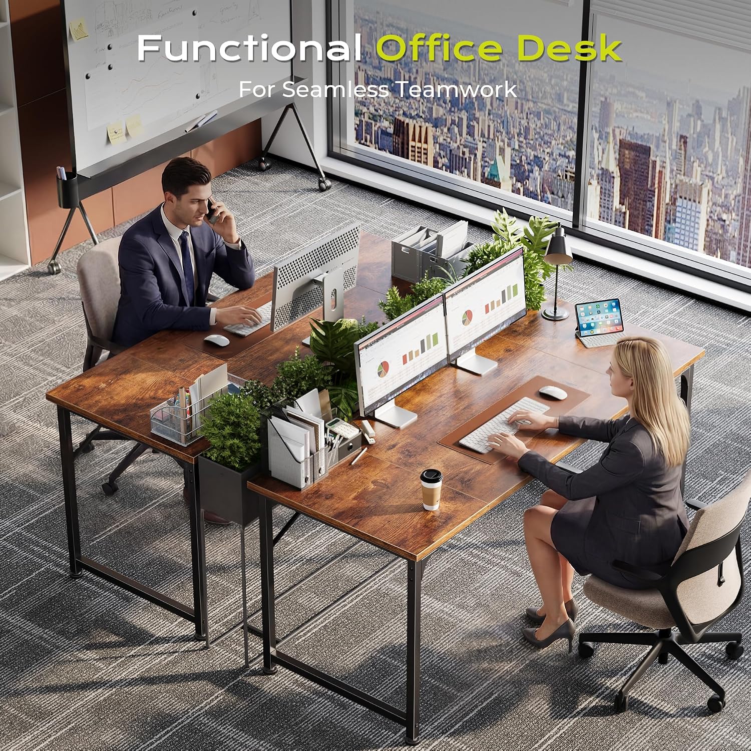 Thumbnail 6 de PRAISUN 55 Inch Computer Desk: A Versatile Home Office & Gaming Table