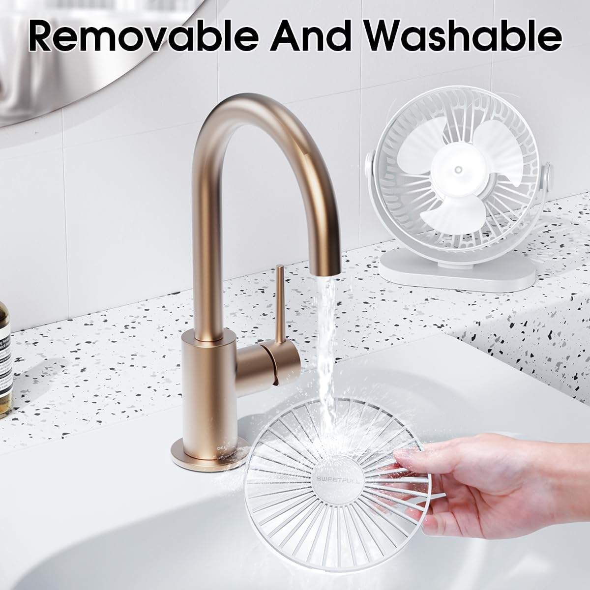 Thumbnail 5 de LULUWA Mini Ventilatore da Scrivania USB con rotazione 360° e 3 velocità (bianco)