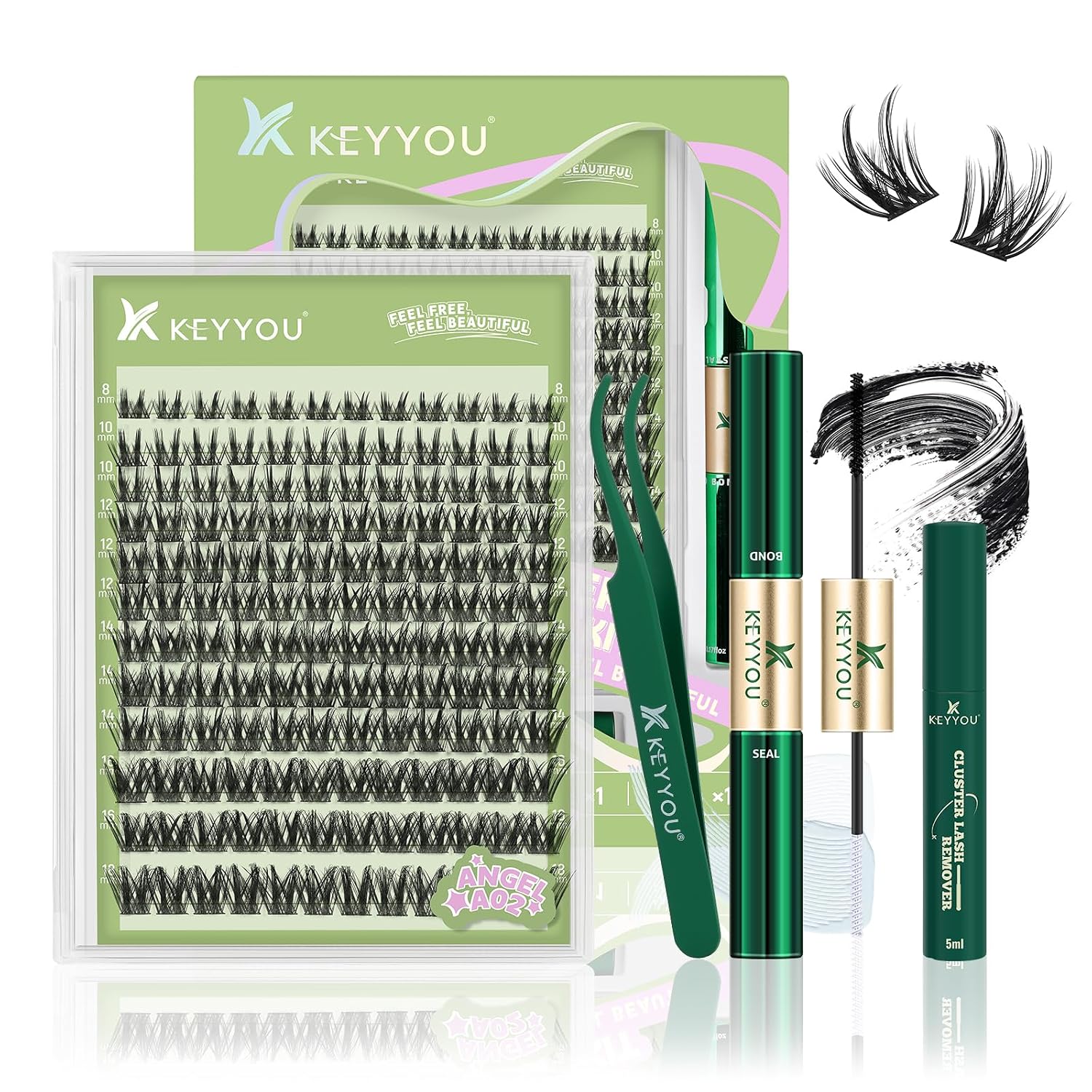 Detalle de KEYYOU Lash Cluster Kit, 144 Clusters