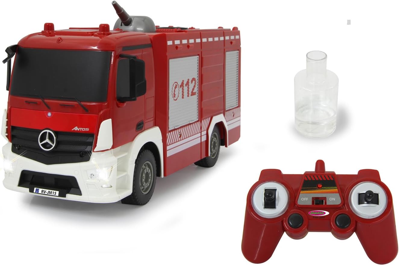 Detalle de Jamara 404970 wóz strażacki Mercedes-Benz Antos 1:26 z funkcją natrysku