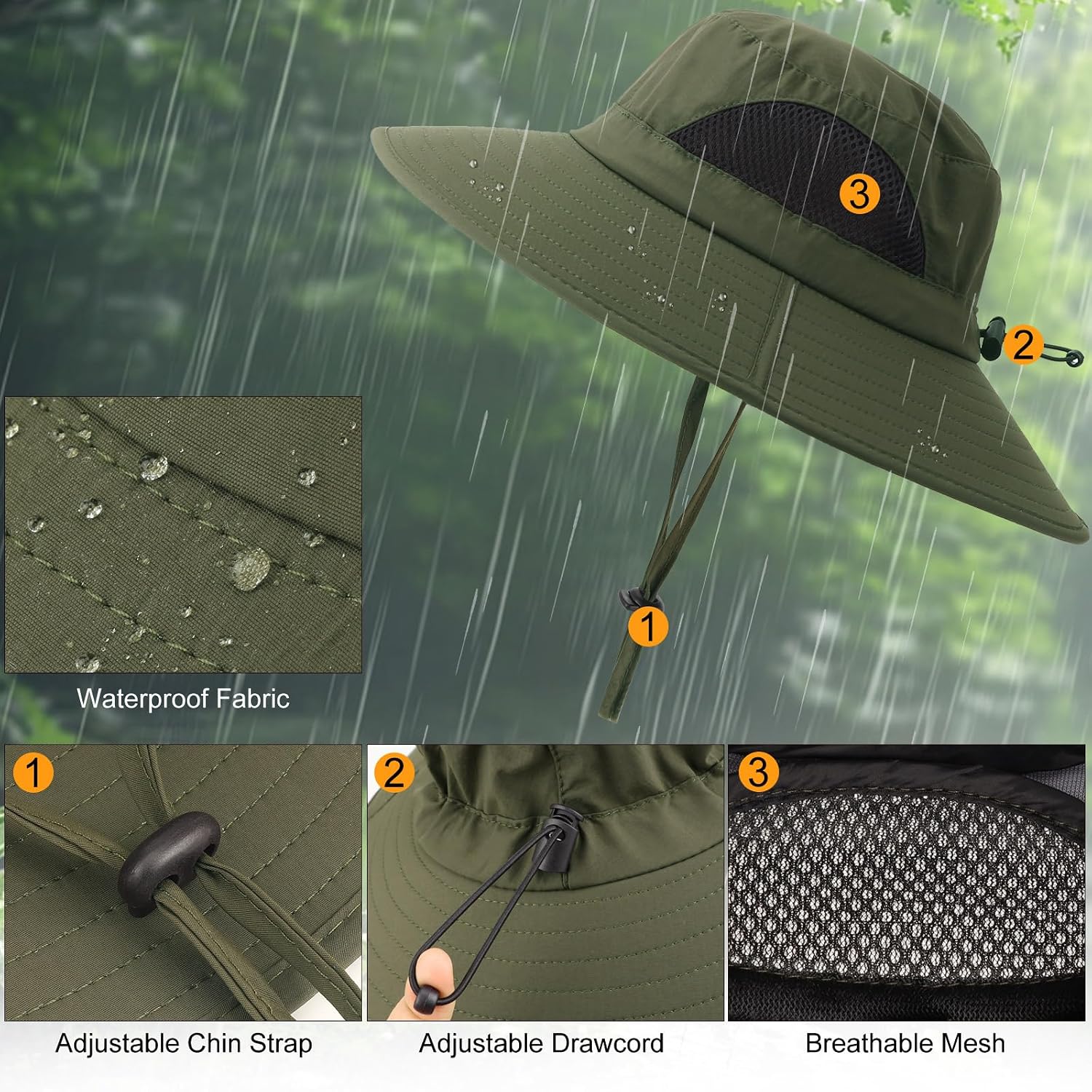 Thumbnail 4 de DRESHOW Women Sun Hat with Wide Brim: UPF 50+, Breathable Mesh, Foldable for Beach and Outdoors