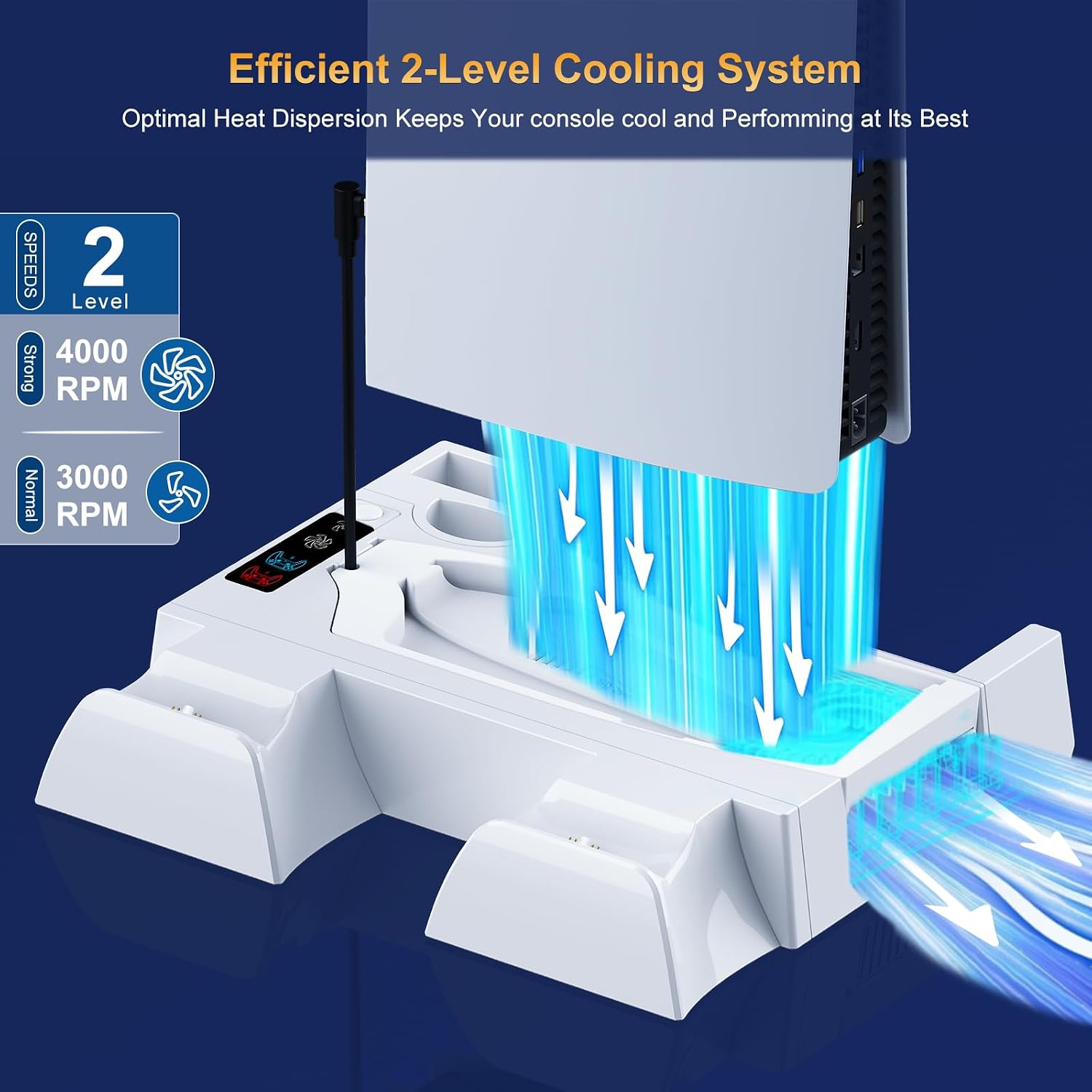 Thumbnail 1 de PS5 Slim Cooling Station with Dual Controller Charging Dock and Storage Slot