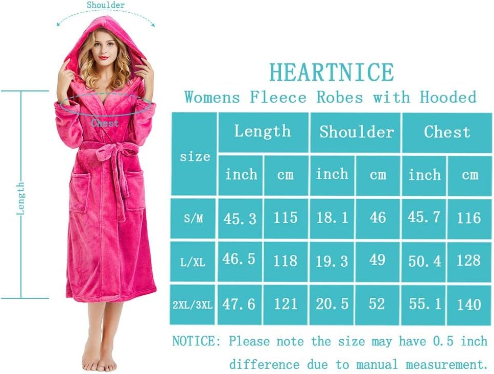 Thumbnail 5 de HEARTNICE Damen Fleece Bademantel Kapuze