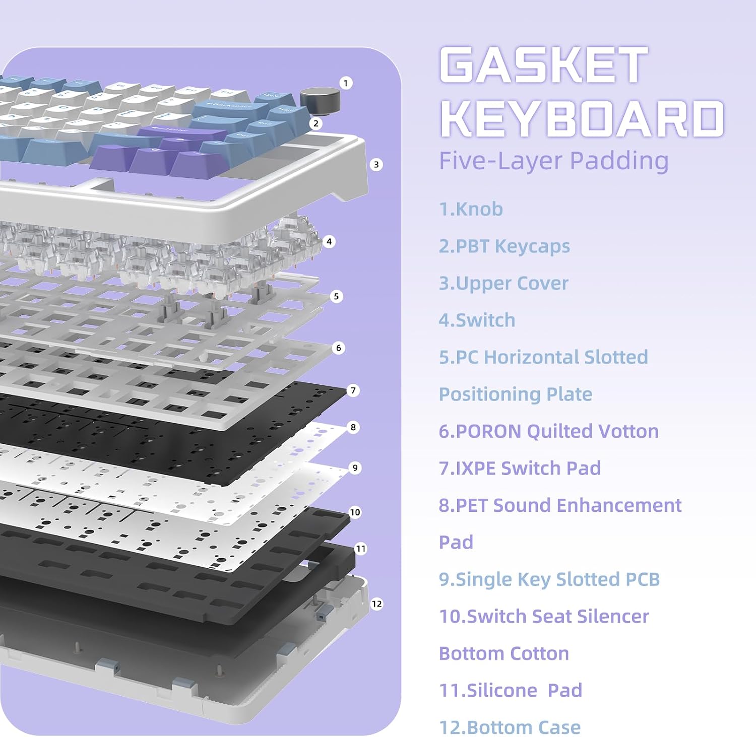 Detalle 2 de Attack Shark X85 75% gaming keyboard