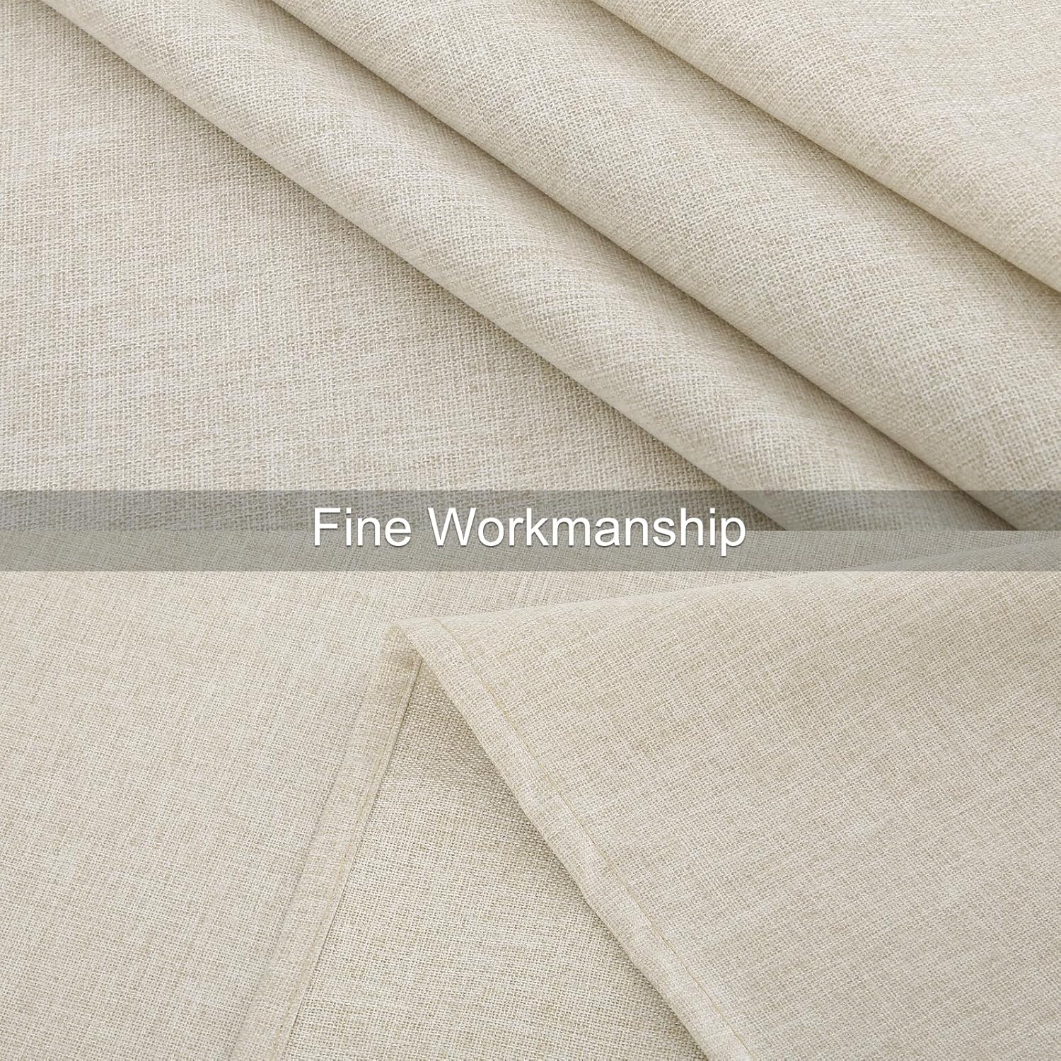 Thumbnail 2 de Homaxy Leinenoptik Tischdecke mit Lotuseffekt, eckig 140 x 240 cm (beige) – abwaschbar & wasserabweisend