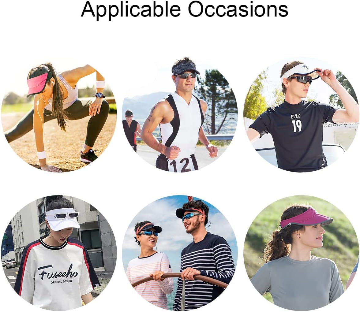 Thumbnail 6 de BLURBE Sun Visor Cap for Women with Ponytail Hole – Lightweight Adjustable Twill Visor
