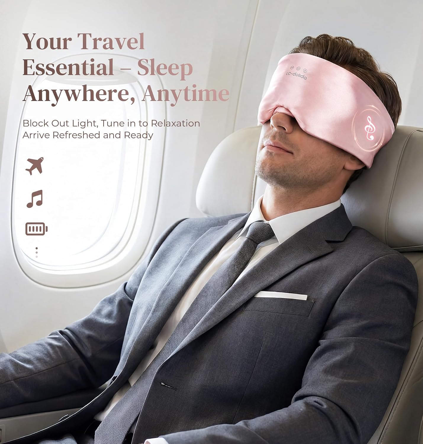 Thumbnail 6 de LC-dolida Bluetooth sleep mask, mulberry silk