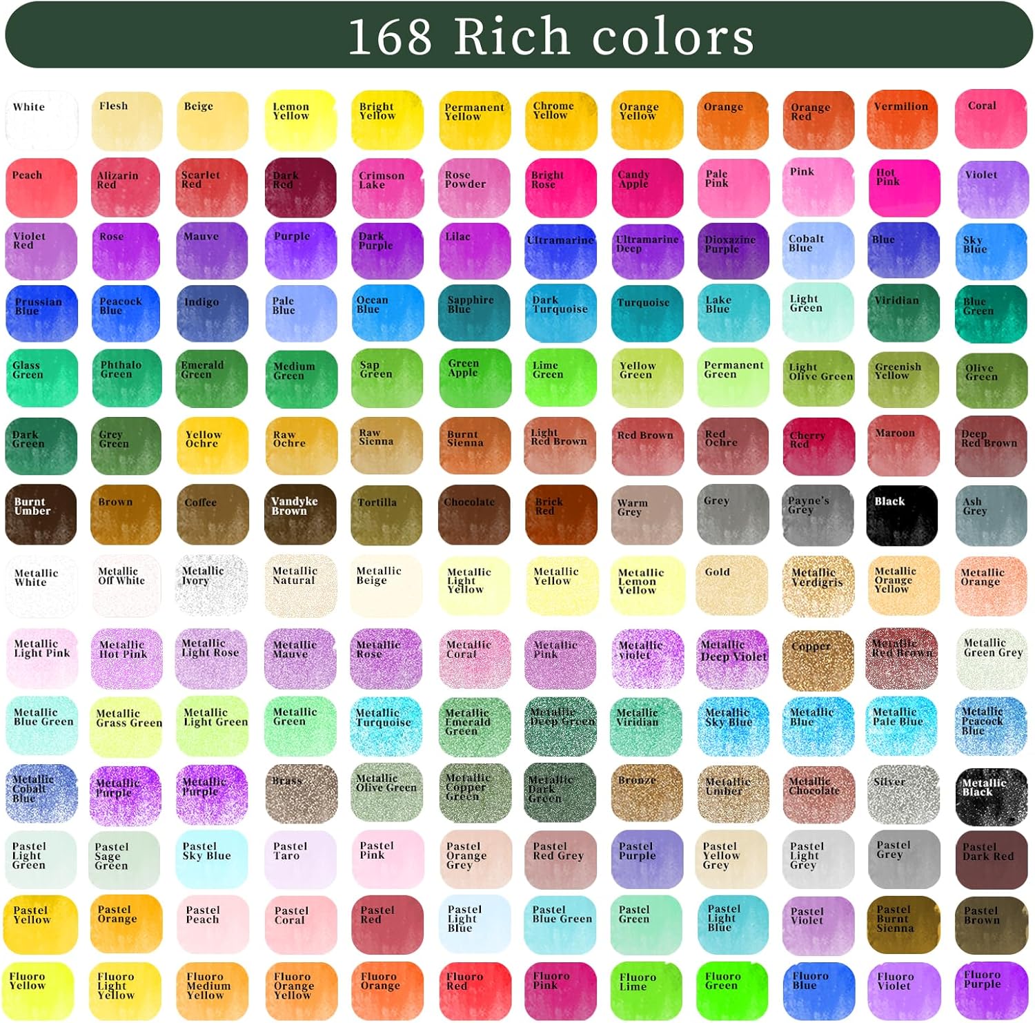 Thumbnail 1 de Artecho Aquarellfarben Set 168 Farben in Tragbarer Box – Reisefreundliches Aquarellset mit Pinsel, Papier und Zubehör