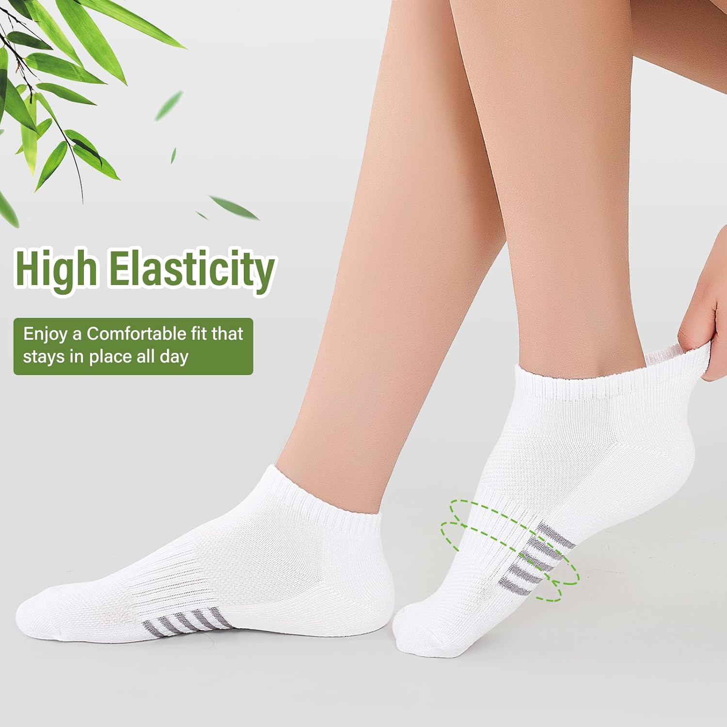 Thumbnail 5 de Effeeet Bamboo Trainer Socks Womens 6 Pairs – Breathable, Cushioned Ankle Socks for Active Women