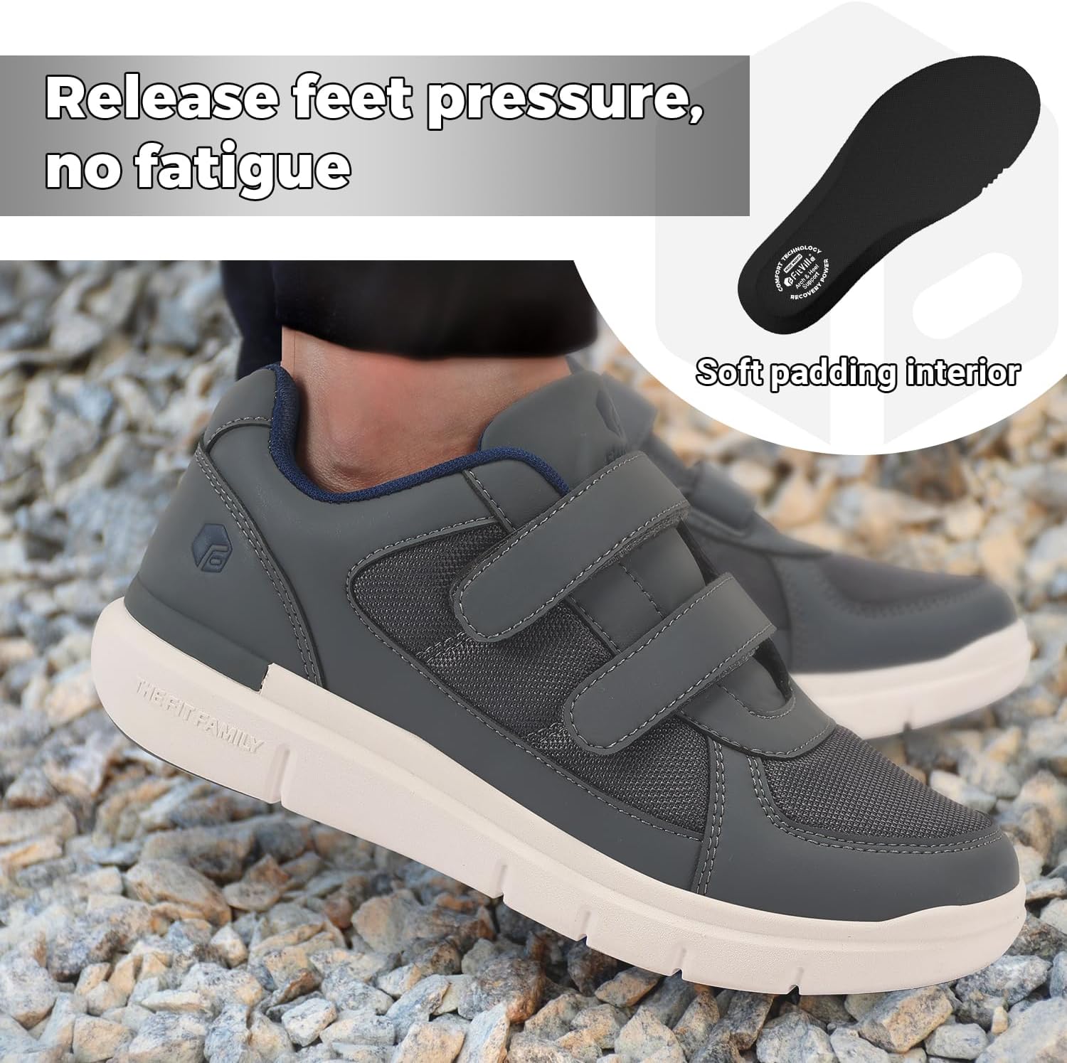 Thumbnail 5 de FitVille Chaussures larges pour hommes — marche confortable