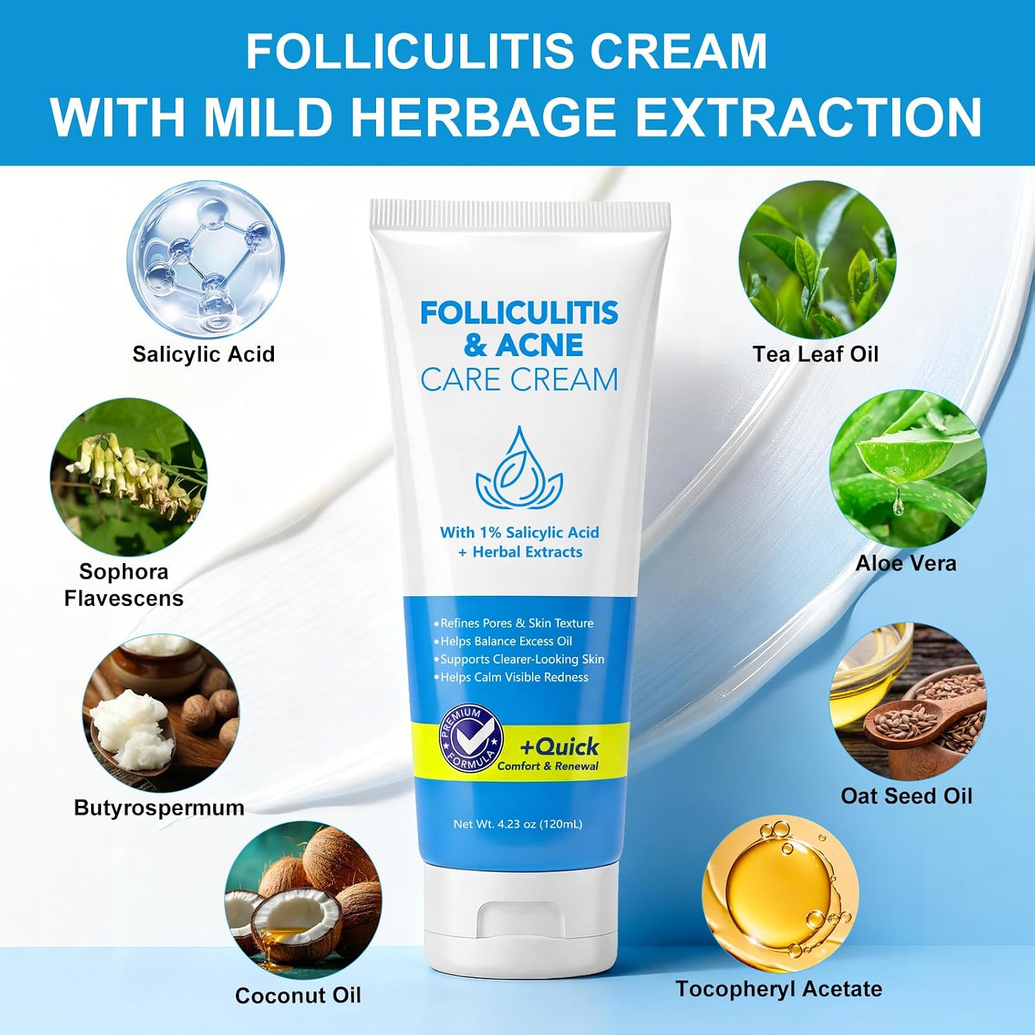 Detalle de Crème folliculaire apaisante – Formule non grasse pour follicules, poils enfoncés, homme et femme