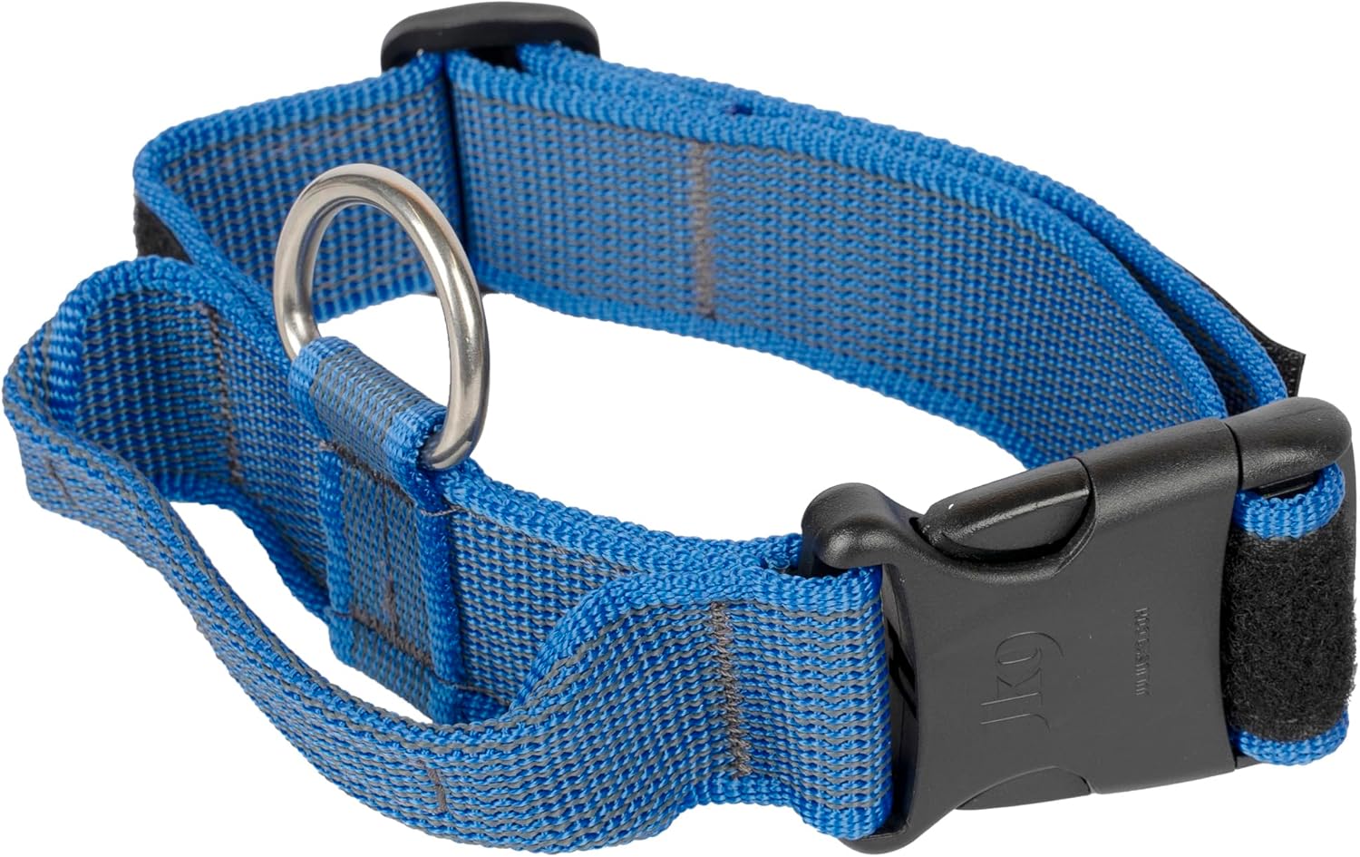 Detalle de Julius-K9 Colour and Gray Collar with Handle (40 mm) – Blue-Gray, 38–53 cm