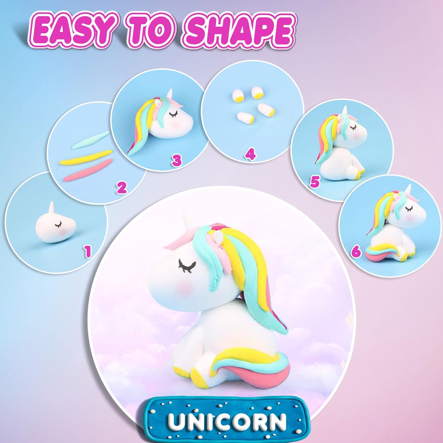 Thumbnail 3 de Air Dry Clay 27 Colours: Creative Modelling Clay for Kids (No Baking Required)