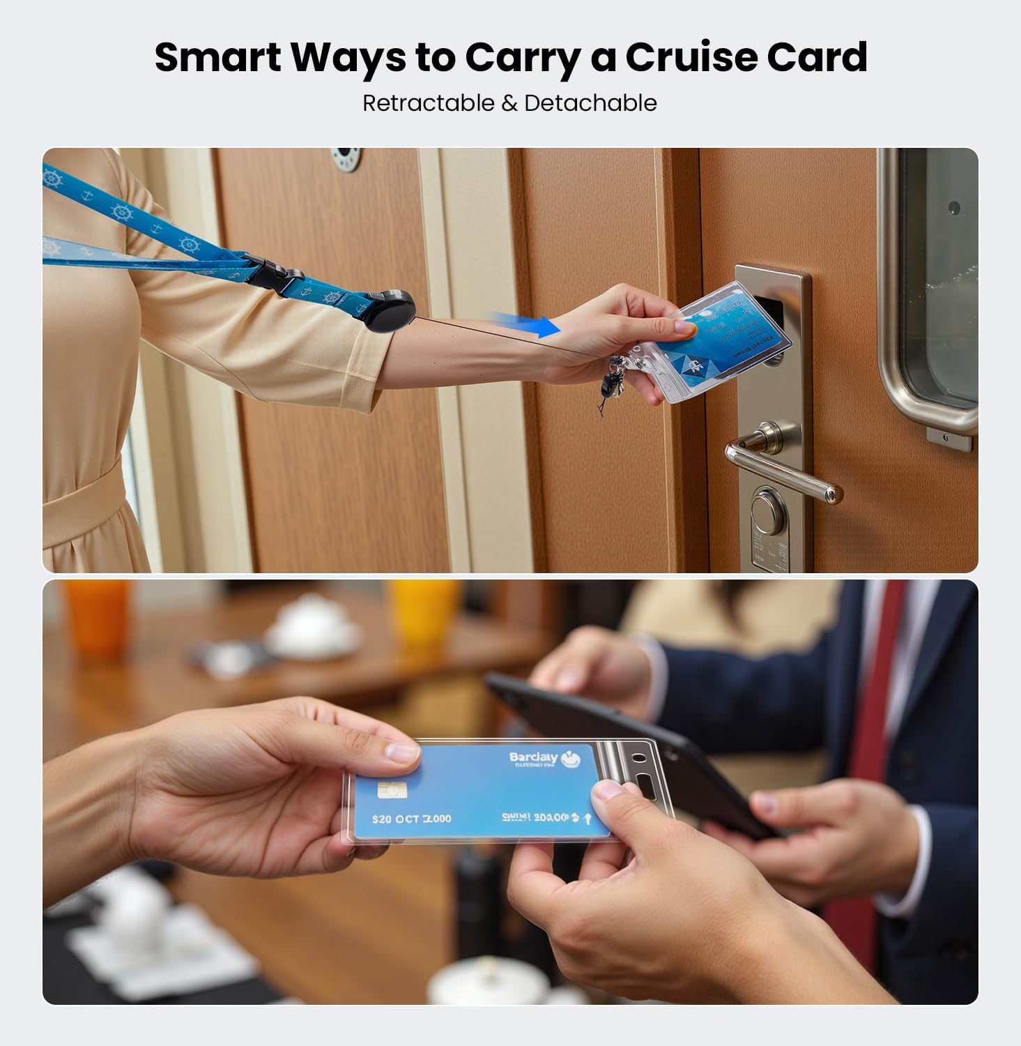 Thumbnail 4 de 6-Pack P&O Cruise Luggage Tag Holder: Waterproof Clear Tags with Cruise Lanyards for P&O Ships (2026)