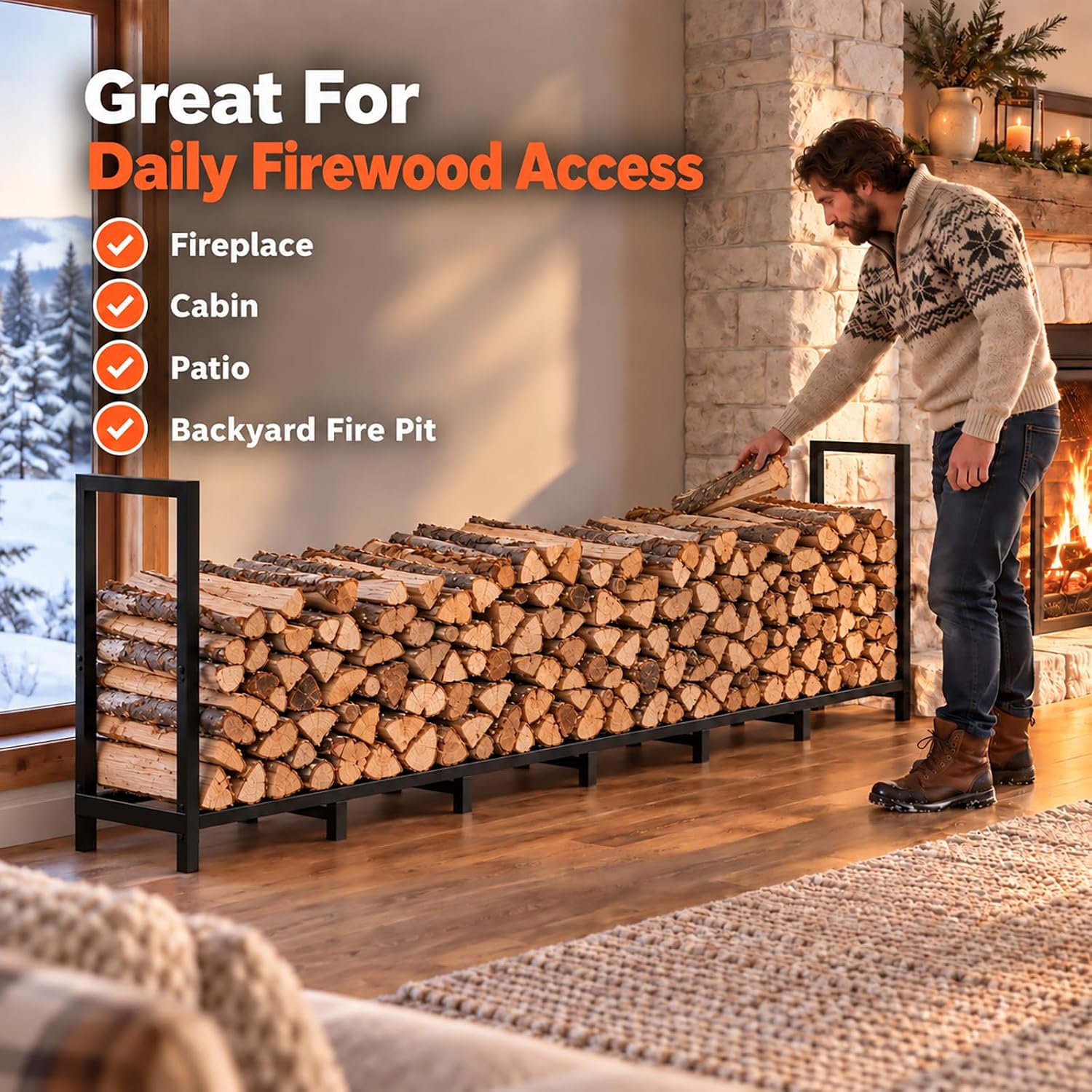 Detalle 1 de Gtongoko Firewood Rack 8FT