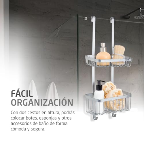 Detalle 1 de Amig Estantería de ducha 2 niveles, sin taladro