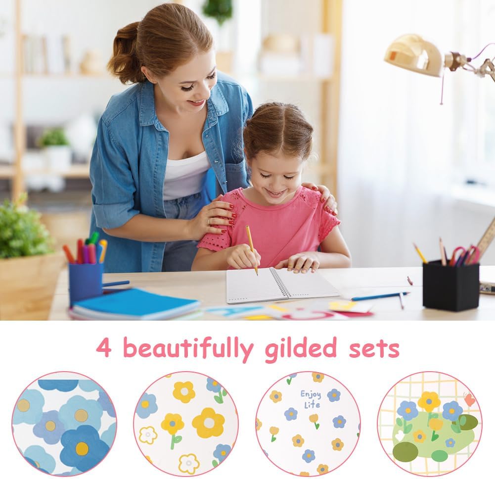 Thumbnail 6 de OFFCUP A5 Spiral Notebooks, Pack of 4, Floral, 120 Pages Each
