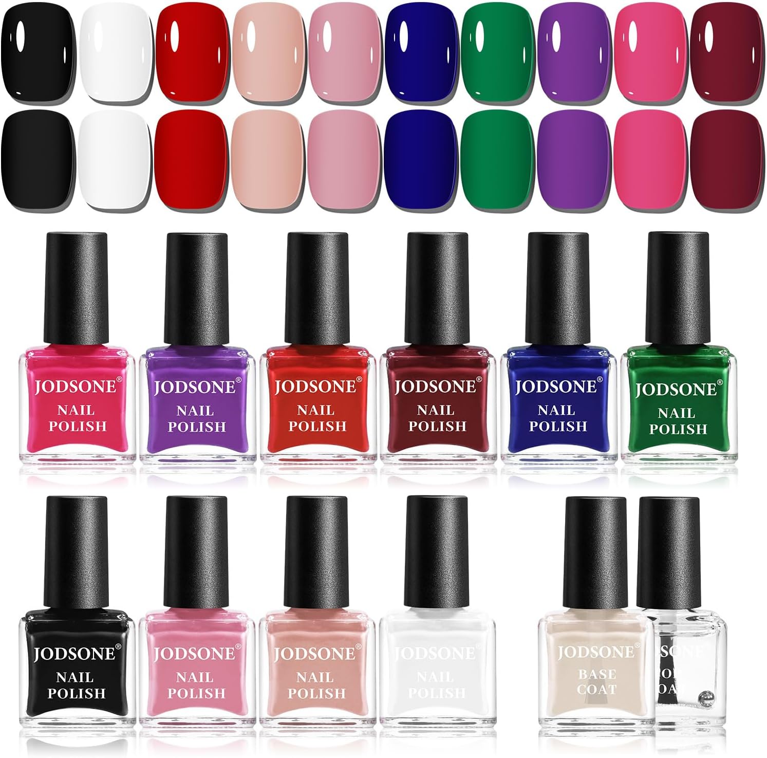 Detalle de JODSONE Set Smalto 12 Pezzi con Base e Top Coat – asciugatura rapida, finitura professionale