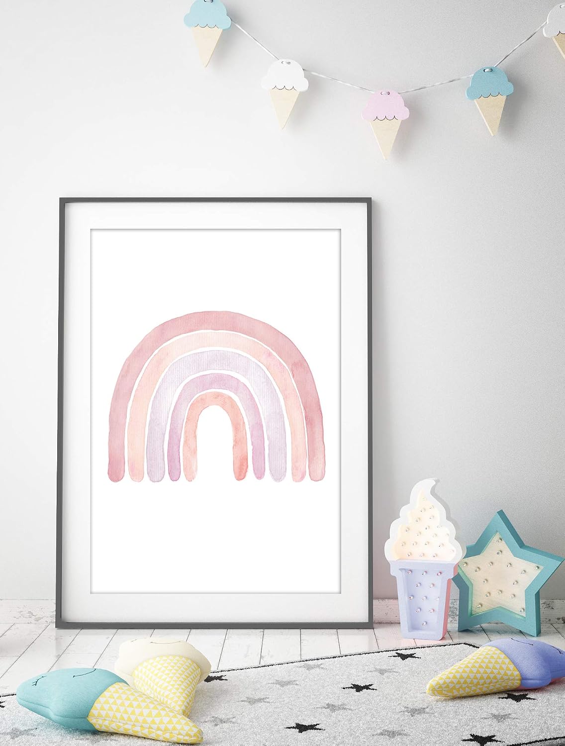 Thumbnail 3 de artpin® Einhorn Bilder Kinderzimmer 3er Set – DIN A4 Wanddekoration Rosa Regenbogen