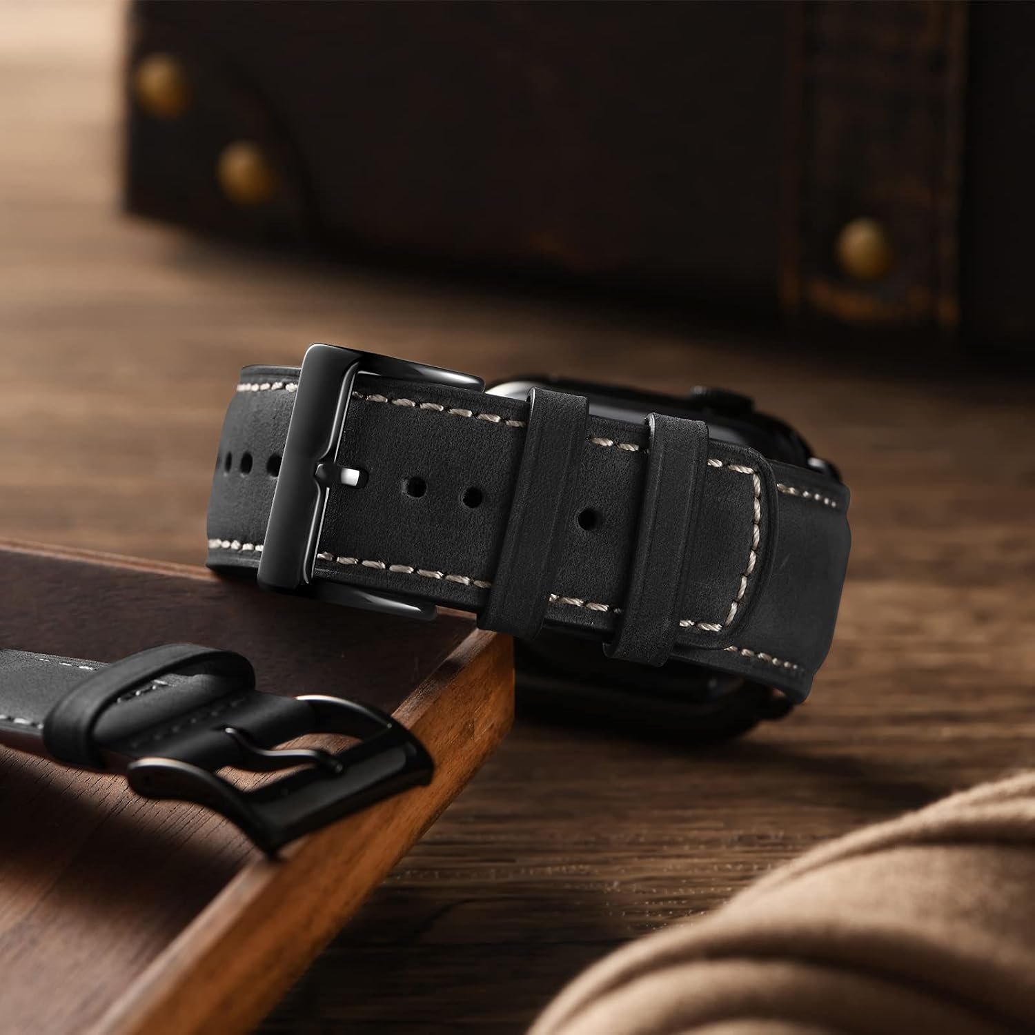 Detalle de Leather Apple Watch strap 42mm genuine