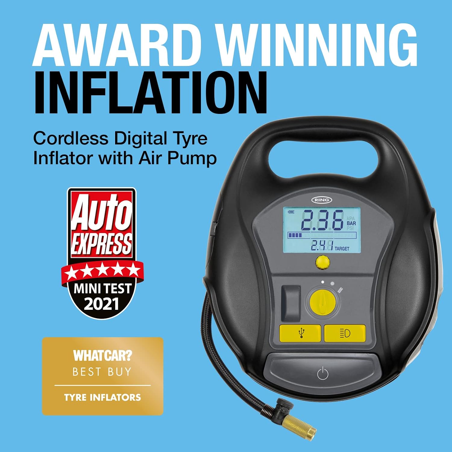 Detalle 2 de RING TYREINFLATE GO 6 Cordless Tyre Inflator Air Compressor & Air Pump