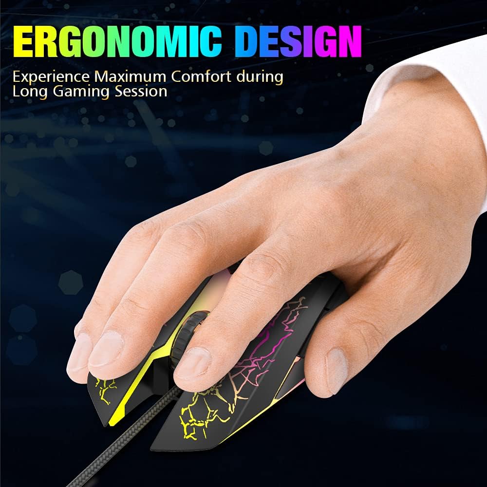 Detalle 2 de VersionTECH Gaming Mouse 3600 DPI, 6‑button ergonomic 🖱