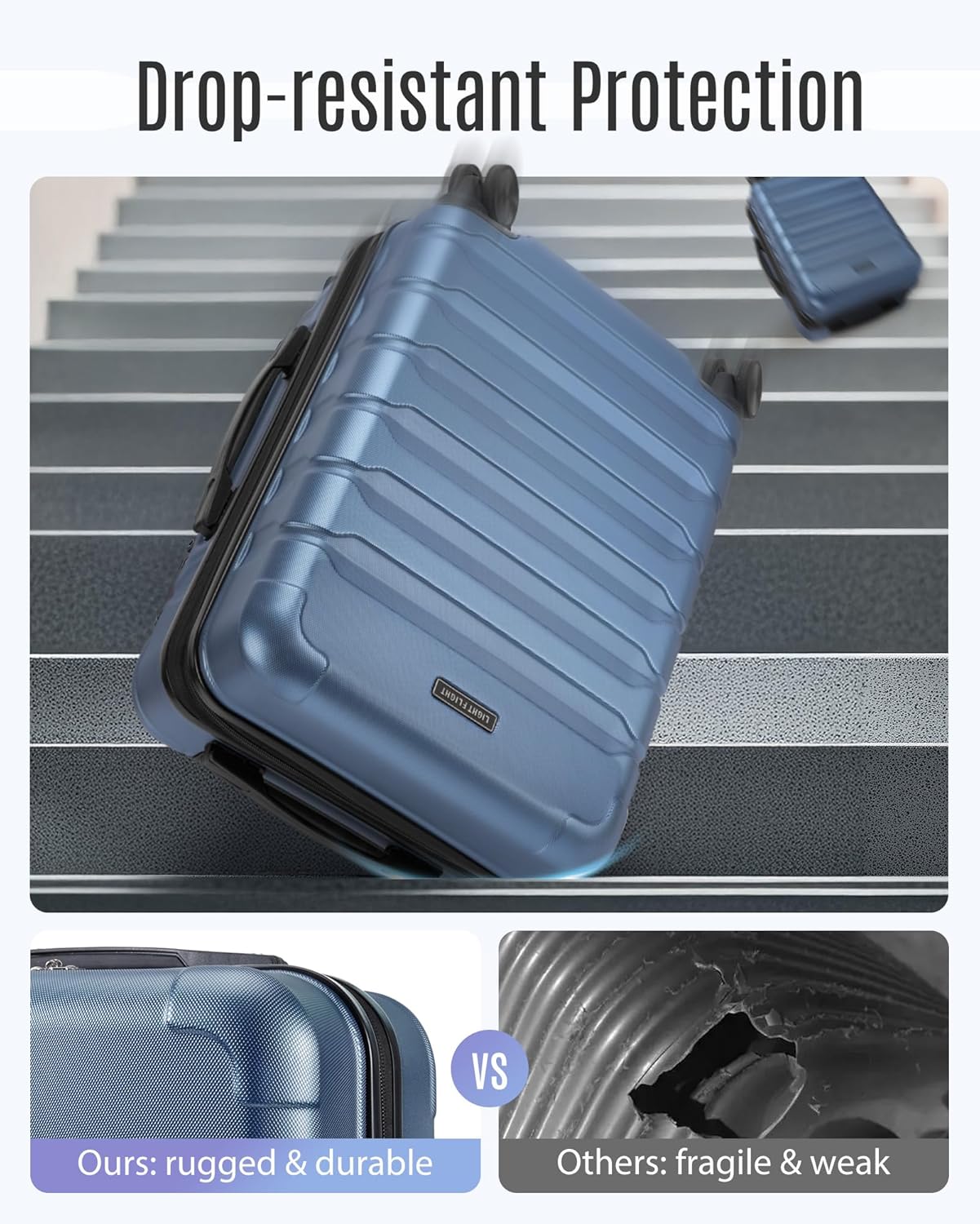 Thumbnail 5 de Light Flight 22x14x9 Carry On Luggage (Expandable) in Royal Blue—Airline Approved